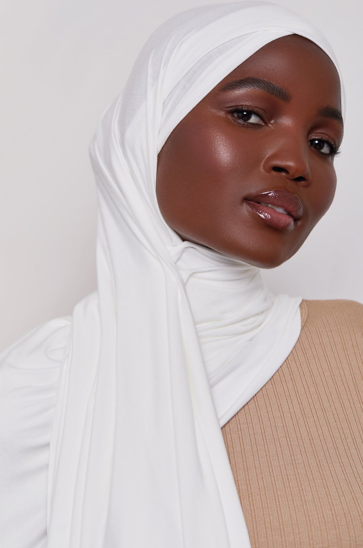 Jersey Hijab: Deep Cement Taupe Compact Regular Wrap