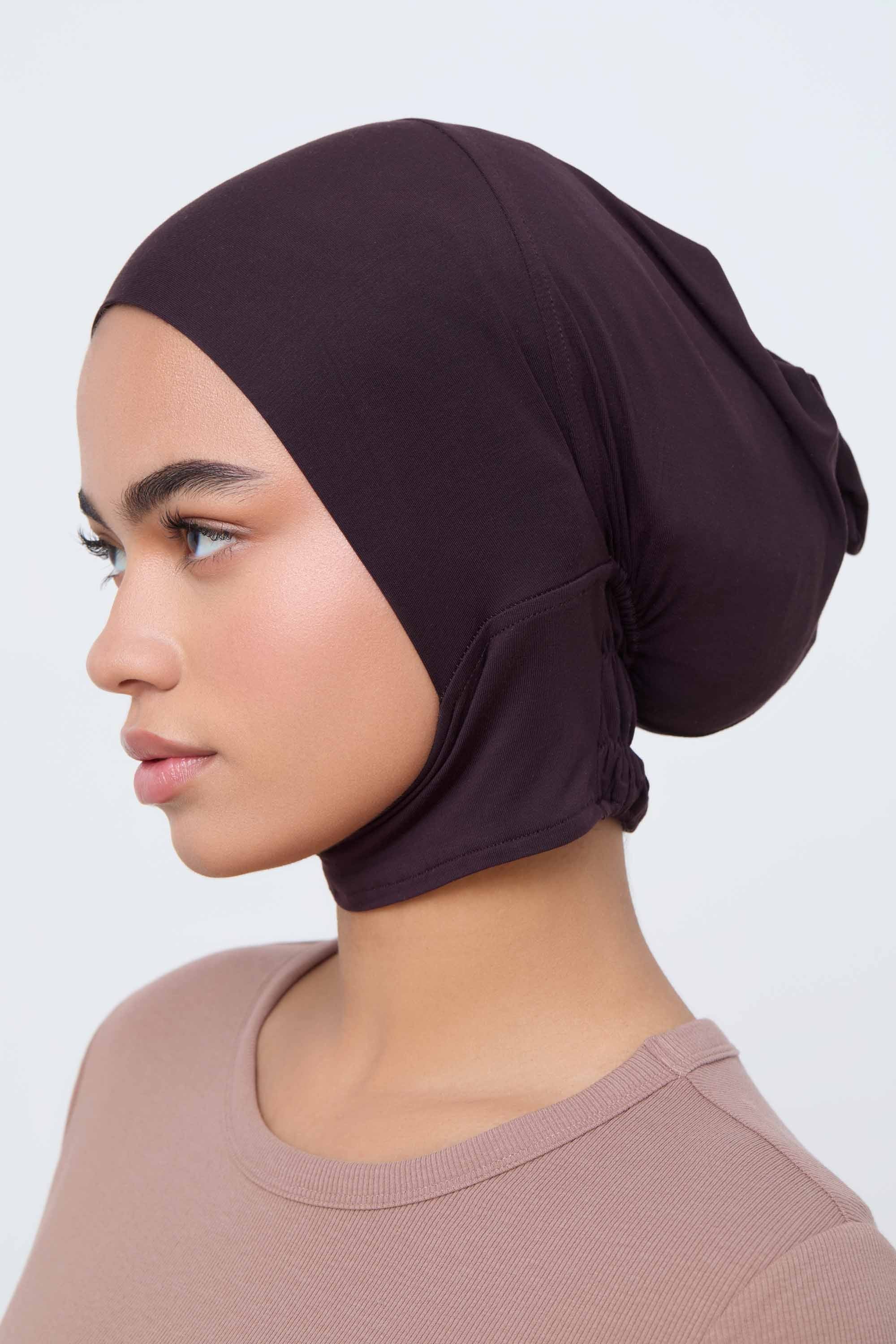 Bamboo Jersey Mini Full Coverage Undercap - Chocolate Plum Accessories Veiled 