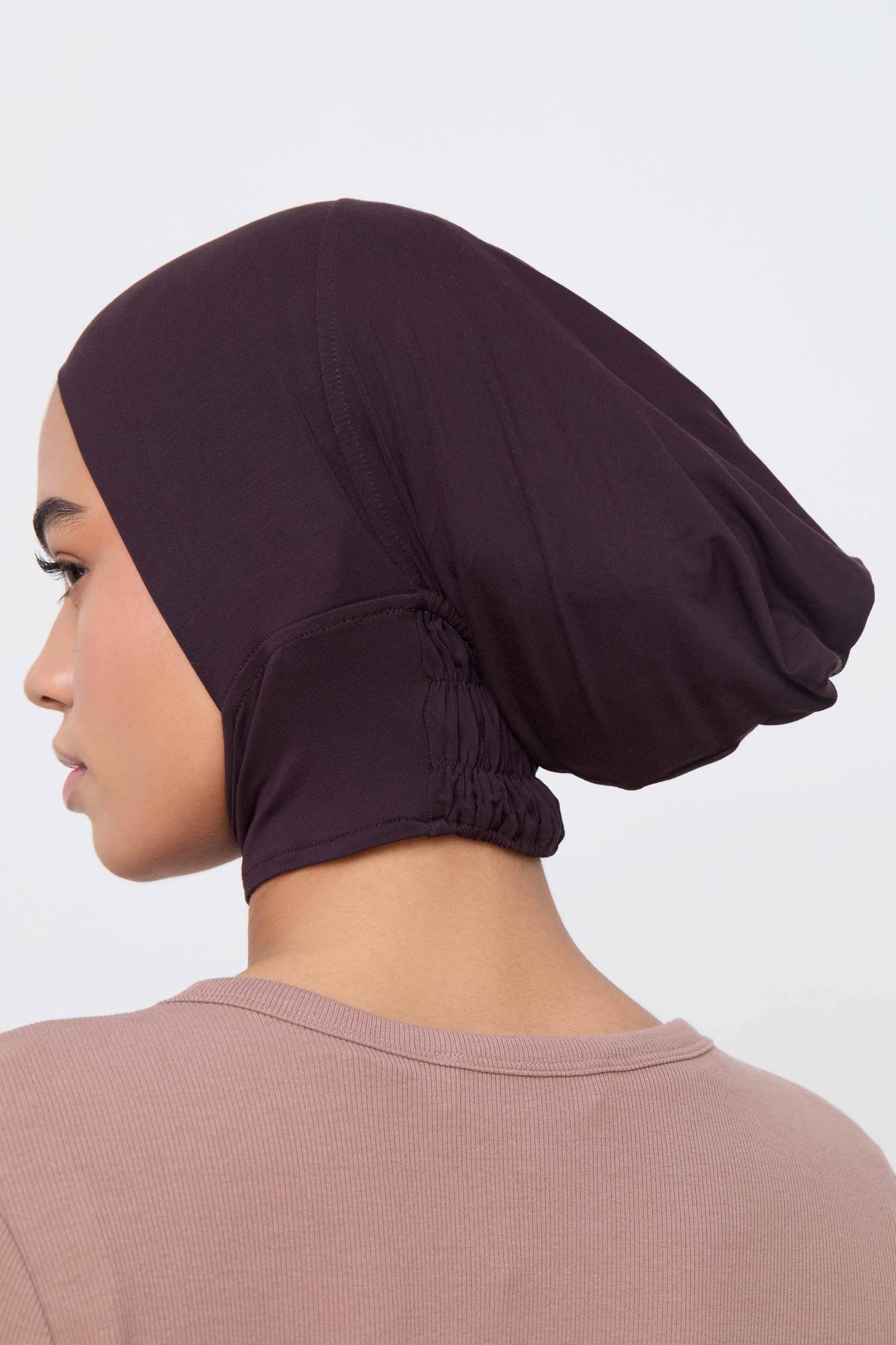 Bamboo Jersey Mini Full Coverage Undercap - Chocolate Plum Accessories Veiled 