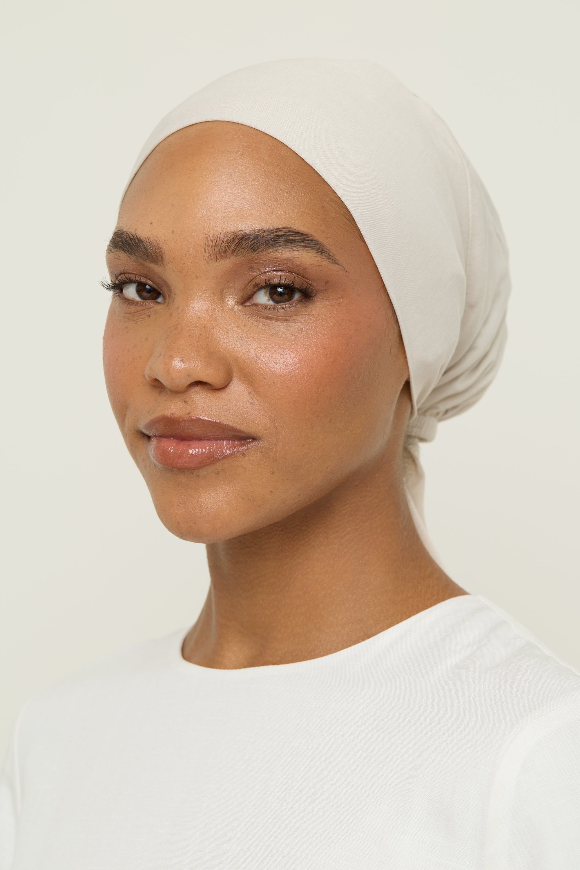 Bamboo Jersey Tie Back Undercap - Pumice Stone Undercap Veiled 