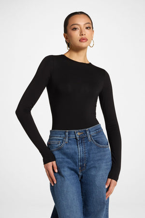 Bamboo Long Sleeve Bodysuit - Black