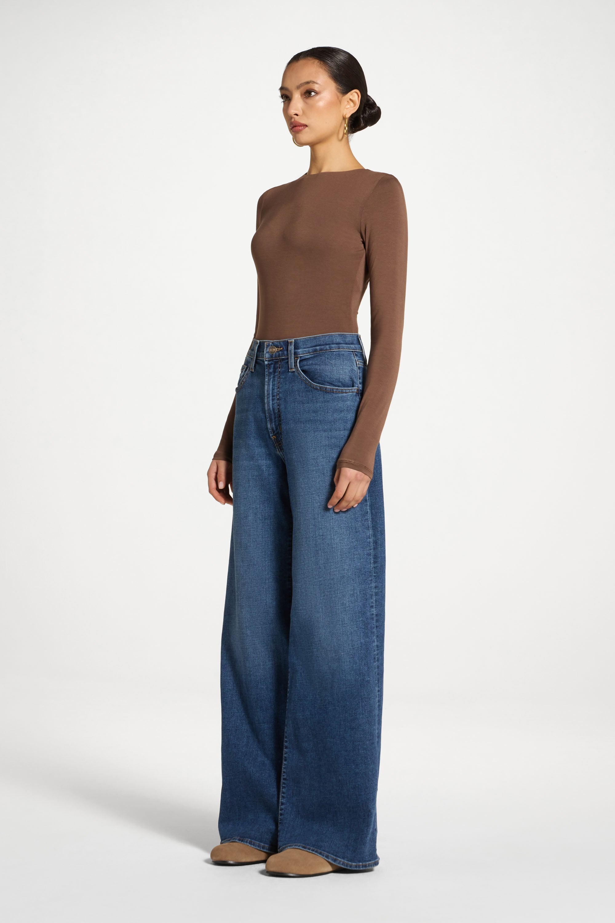 Bamboo Long Sleeve Bodysuit - Chocolate Abayas Veiled 