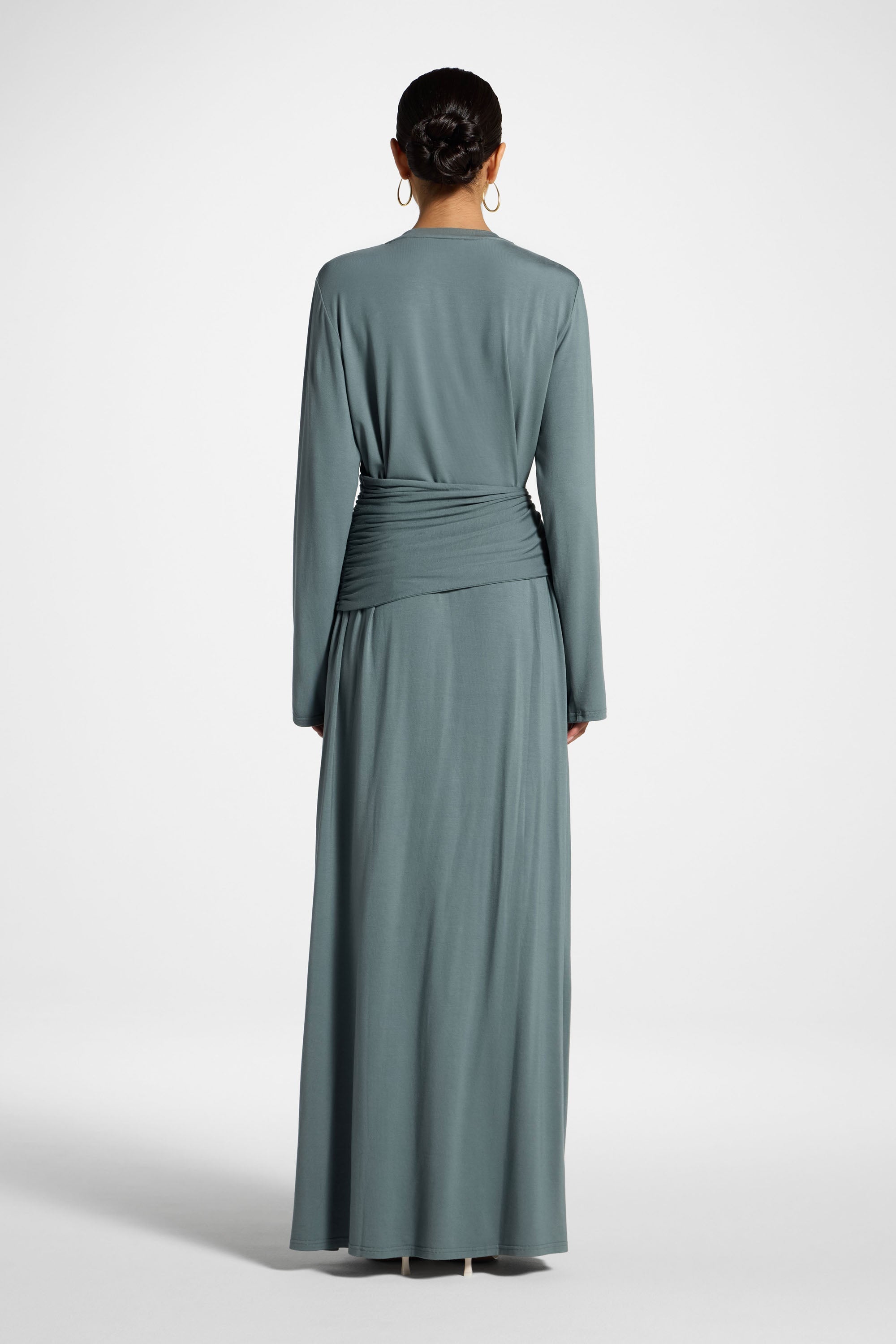 Bamboo Ring Maxi Dress - Balsam Green Abayas Veiled 