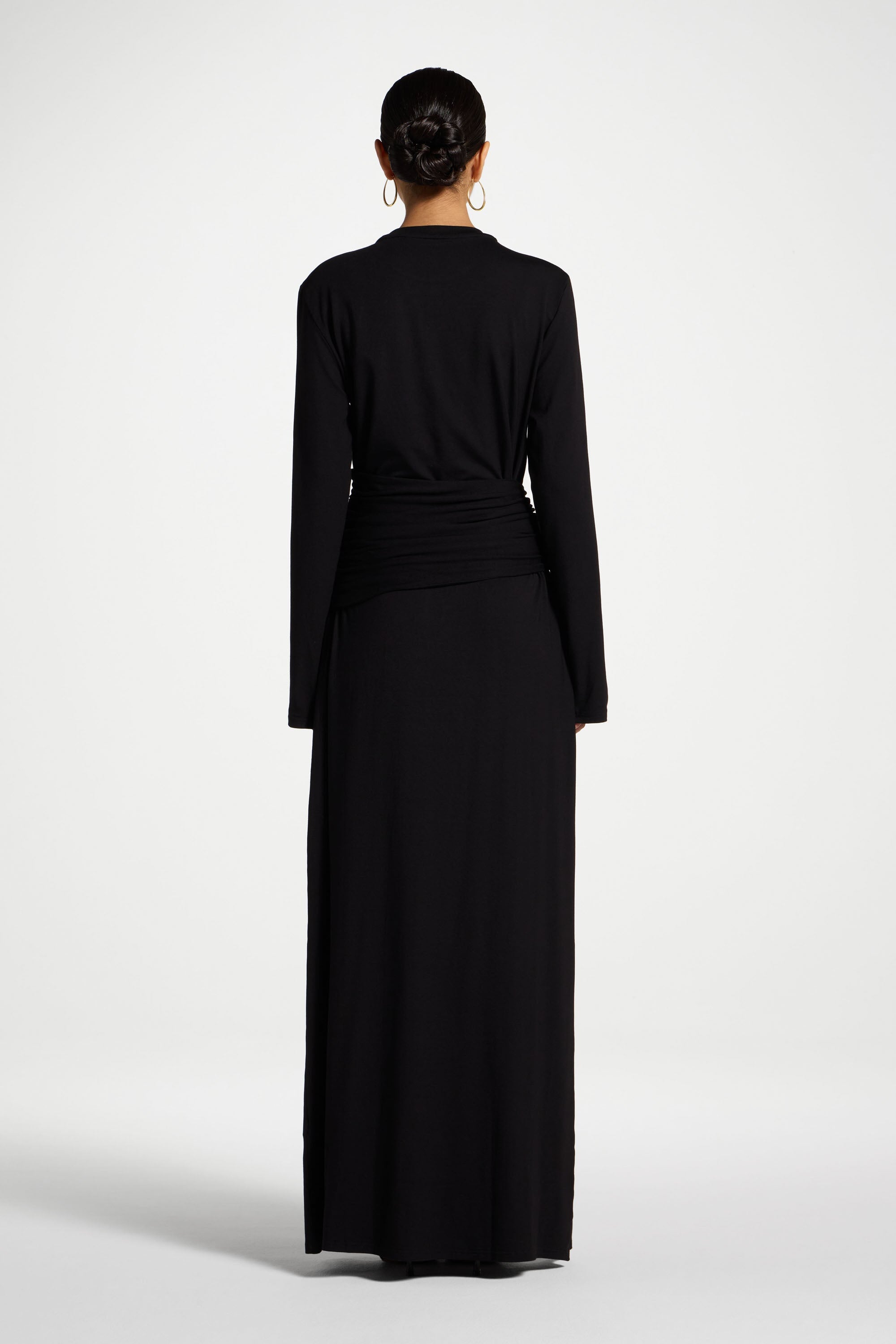 Bamboo Ring Maxi Dress - Black Abayas Veiled 