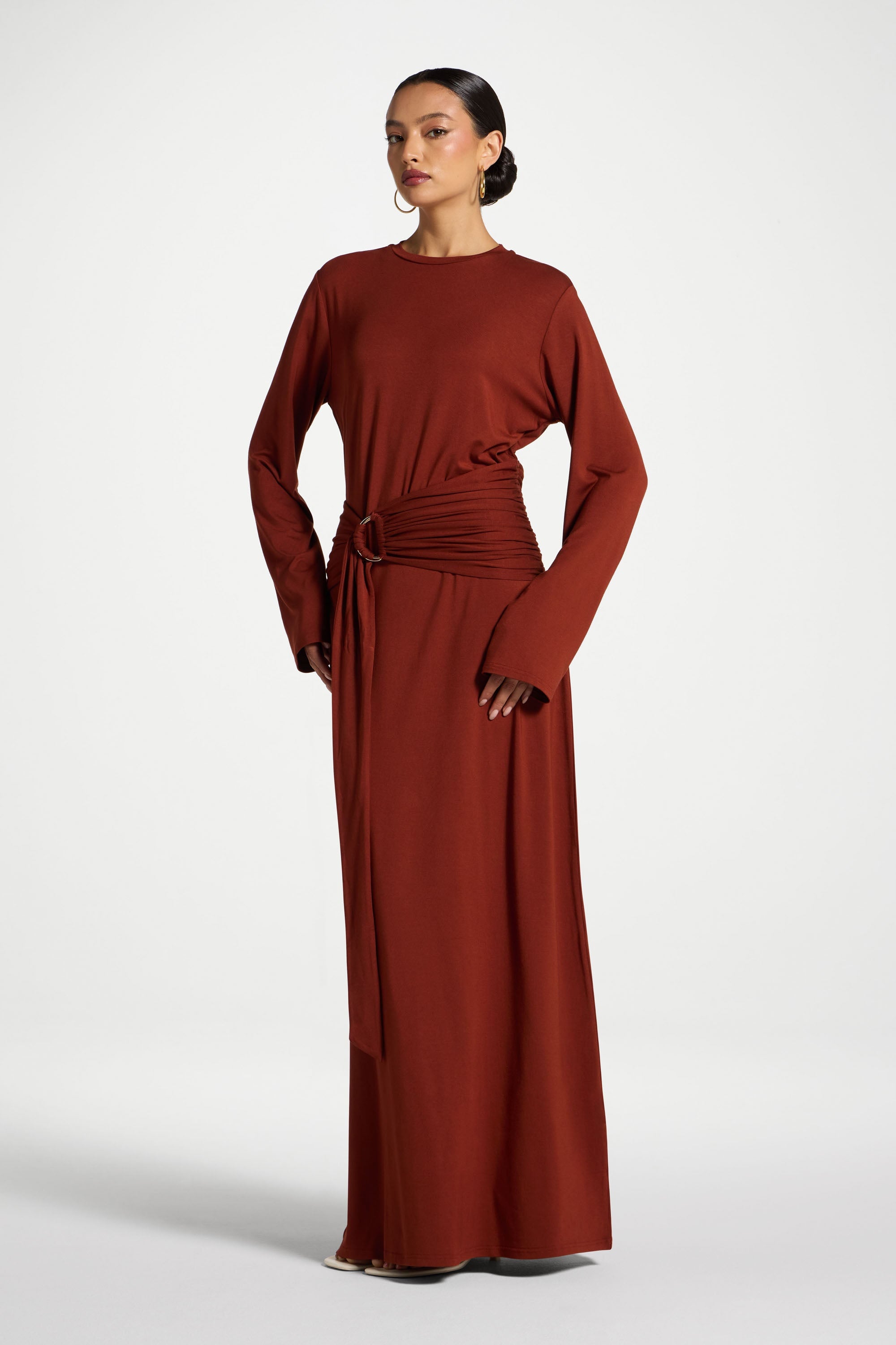 Bamboo Ring Maxi Dress - Clay Abayas Veiled 