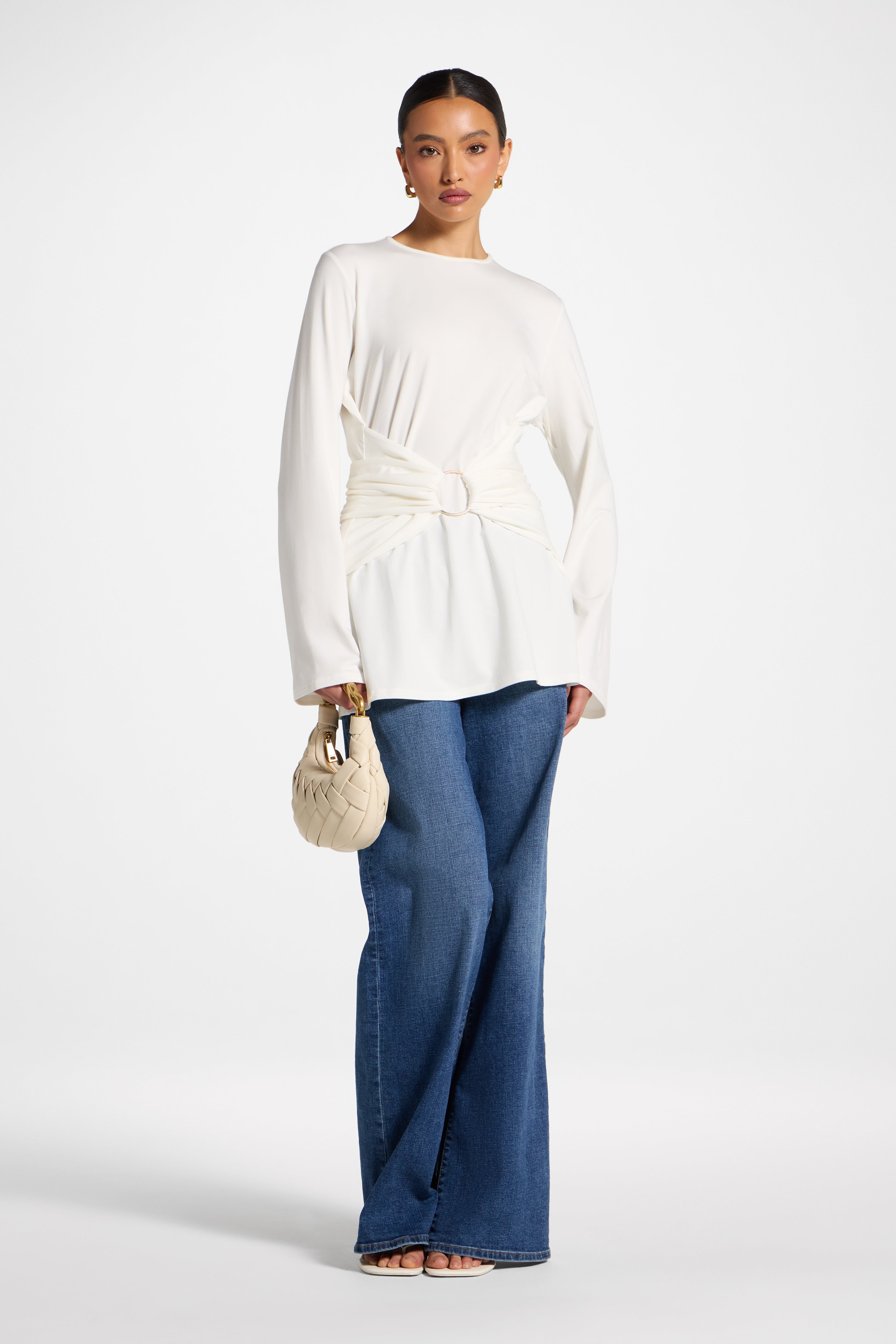 Bamboo Ring Top - White Abayas Veiled 