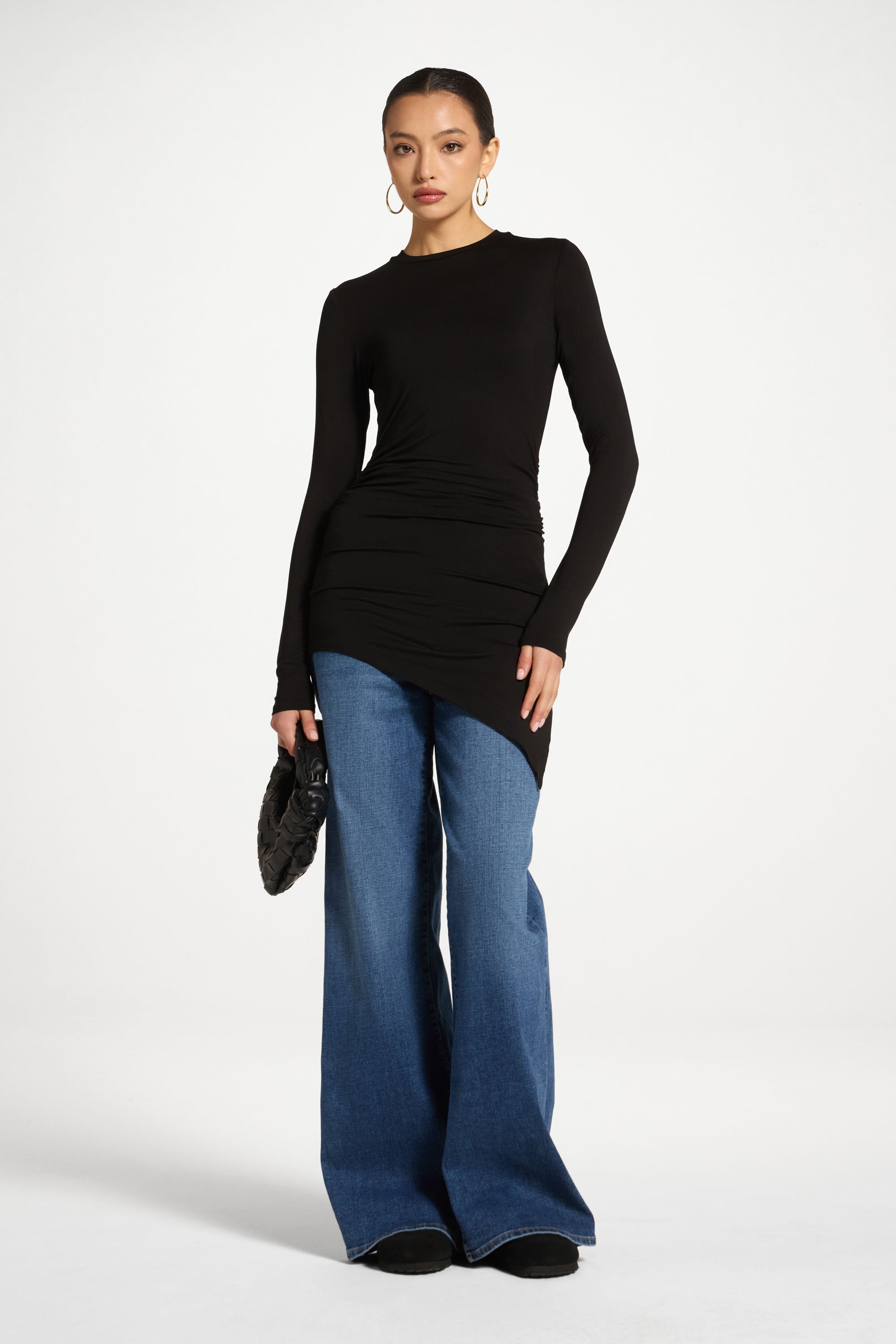 Bamboo Rouched Top - Black Abayas Veiled 