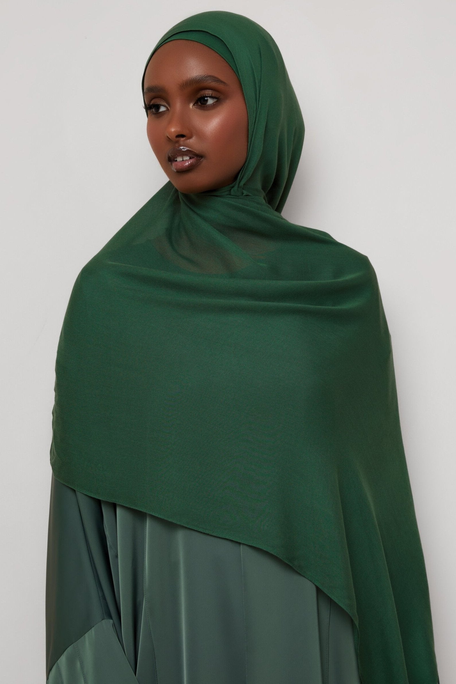 Bamboo Woven Hijab & Matching Undercap Set - Cilantro Veiled 