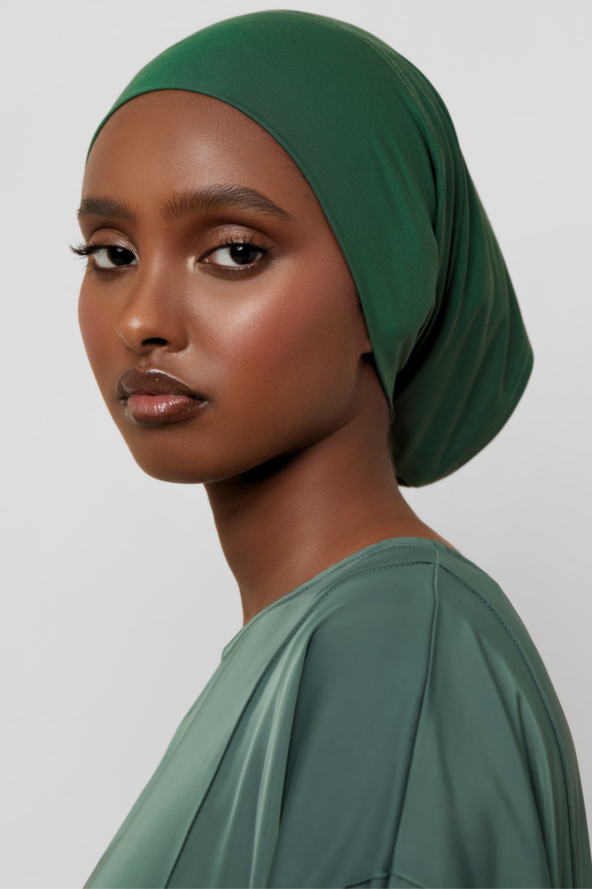 Bamboo Woven Hijab & Matching Undercap Set - Cilantro Veiled 