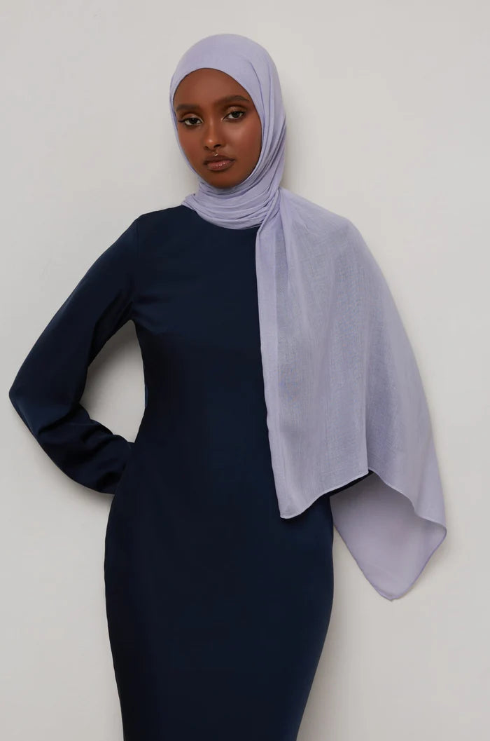 Bamboo Woven Hijab & Matching Undercap Set - Lavender Veiled 