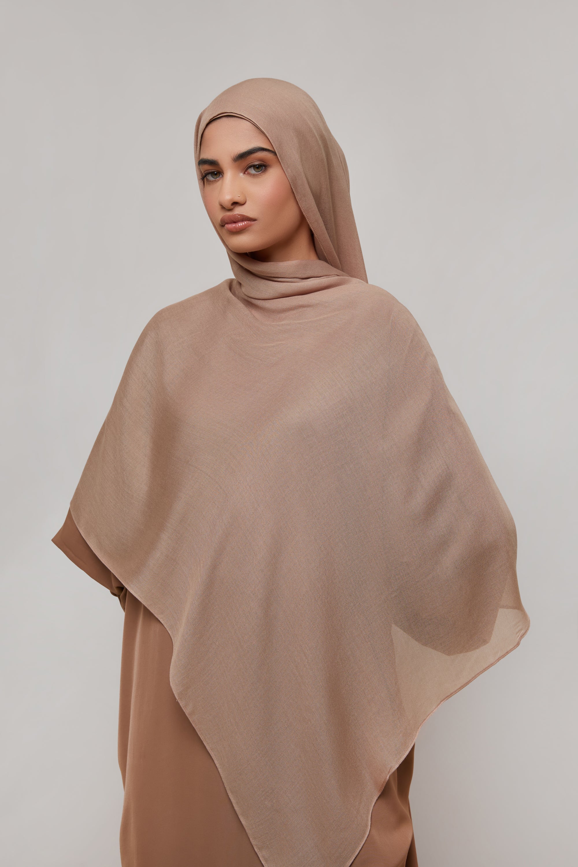 Bamboo Woven Hijab - Natural Veiled 