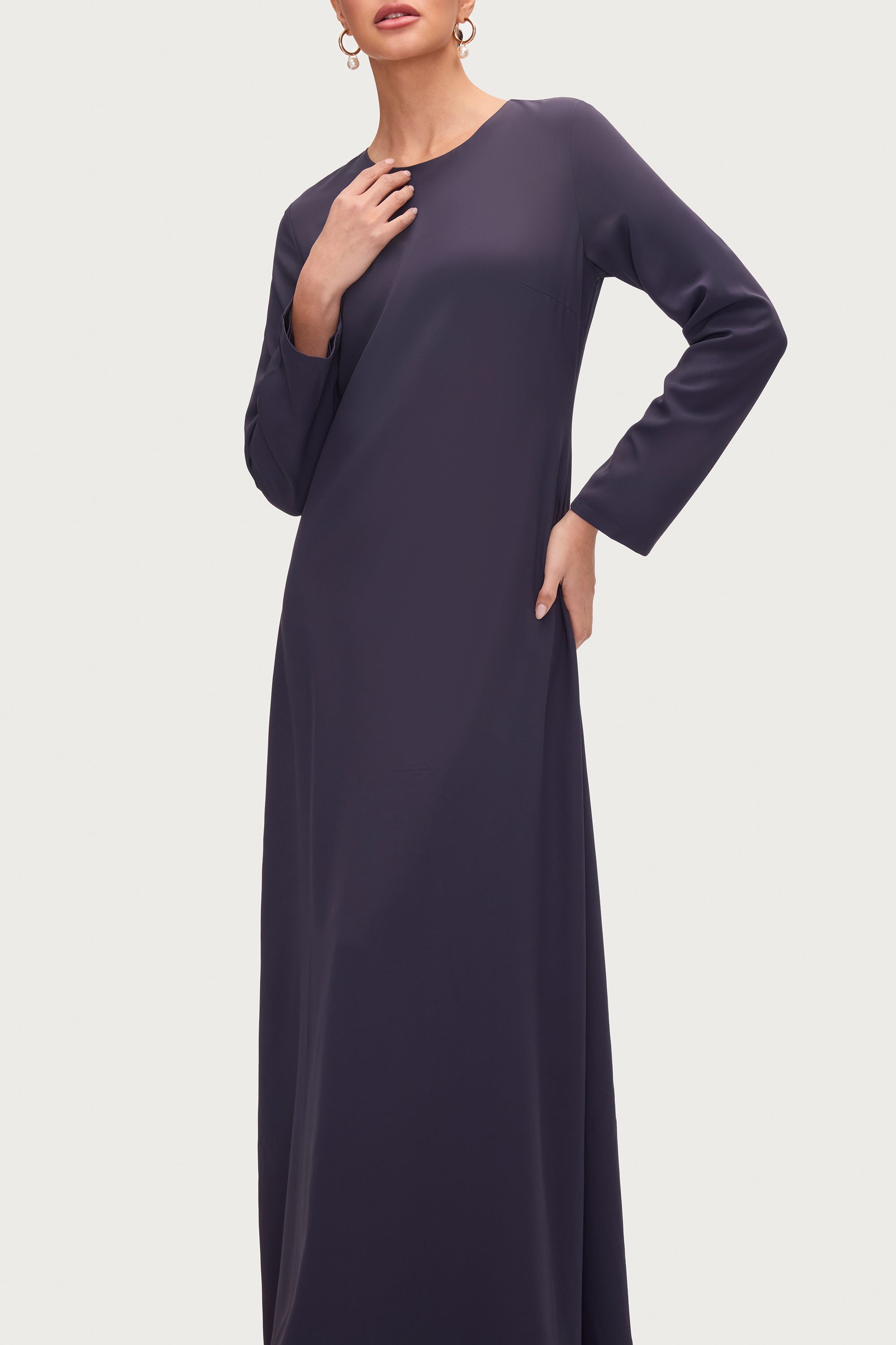 Basic Long Sleeve Maxi Dress - Night Sky Dresses Veiled 