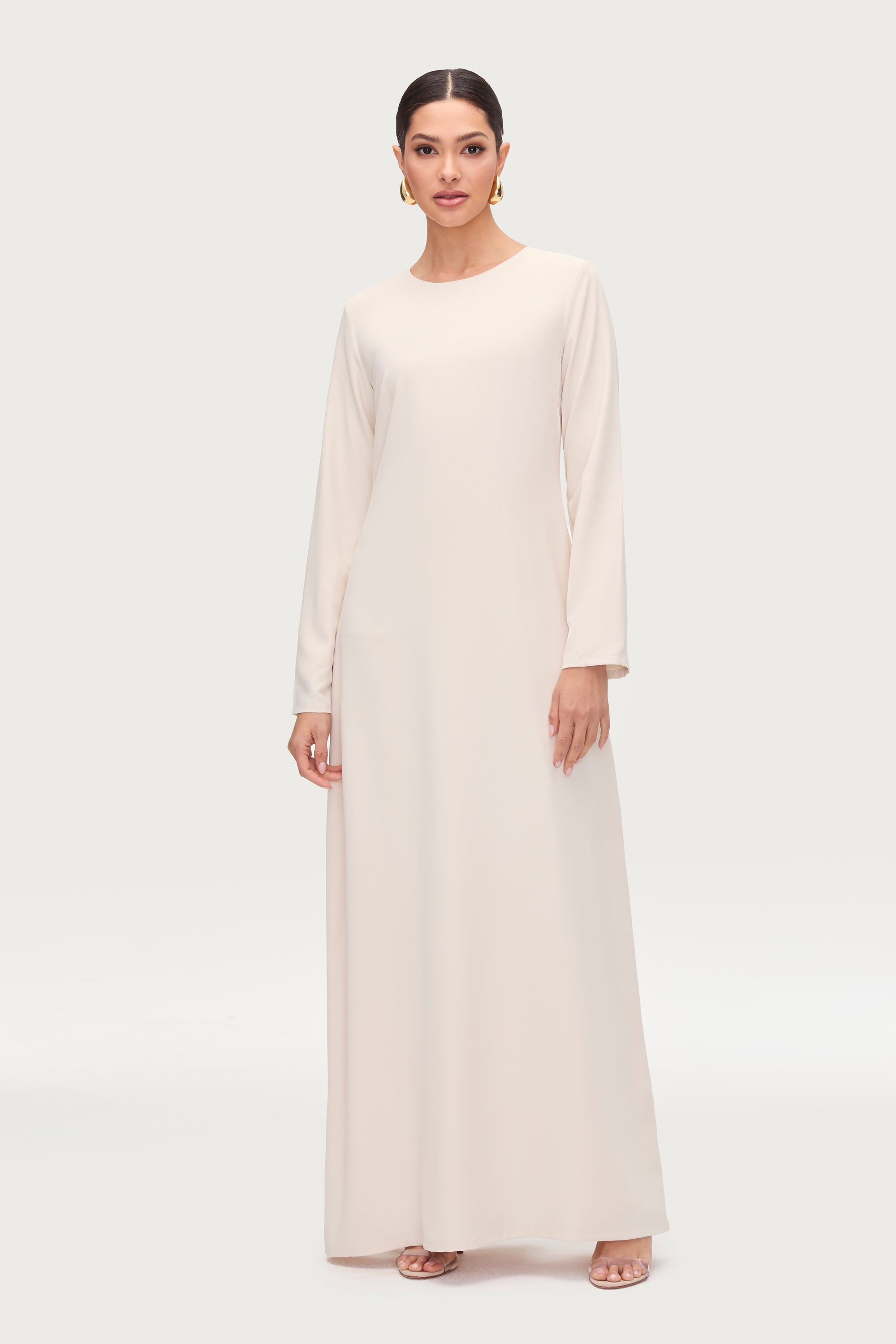 Basic Long Sleeve Maxi Dress - Stone Dresses Veiled 