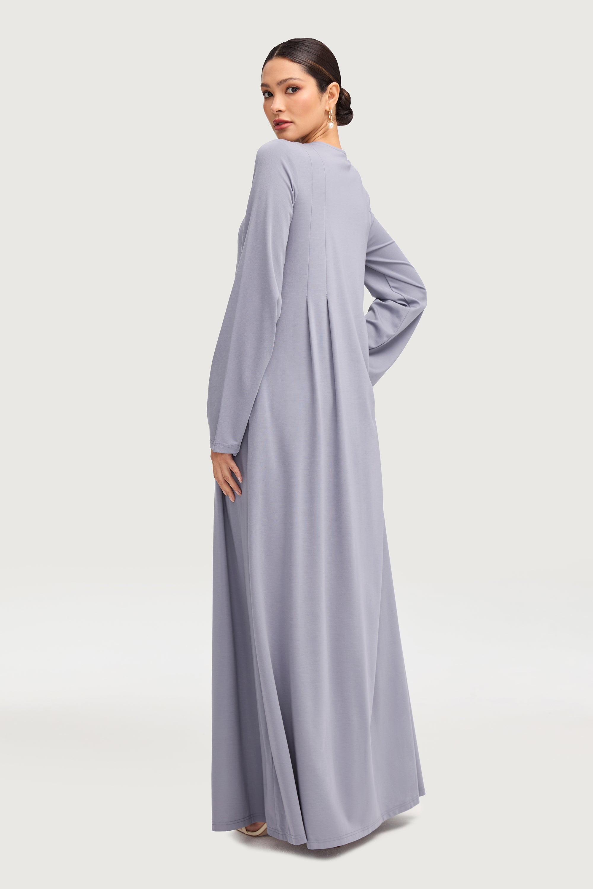 Basima Zip Front Abaya - Denim Abayas Veiled 