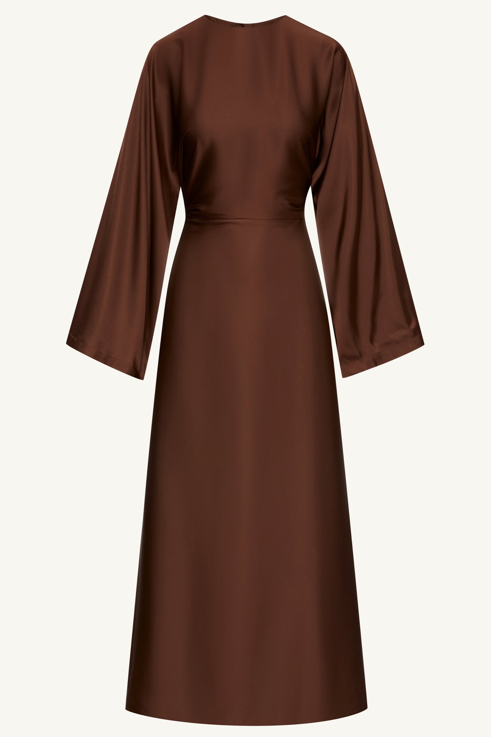 Batool Satin Maxi Dress - Chocolate Clothing saigonodysseyhotel 