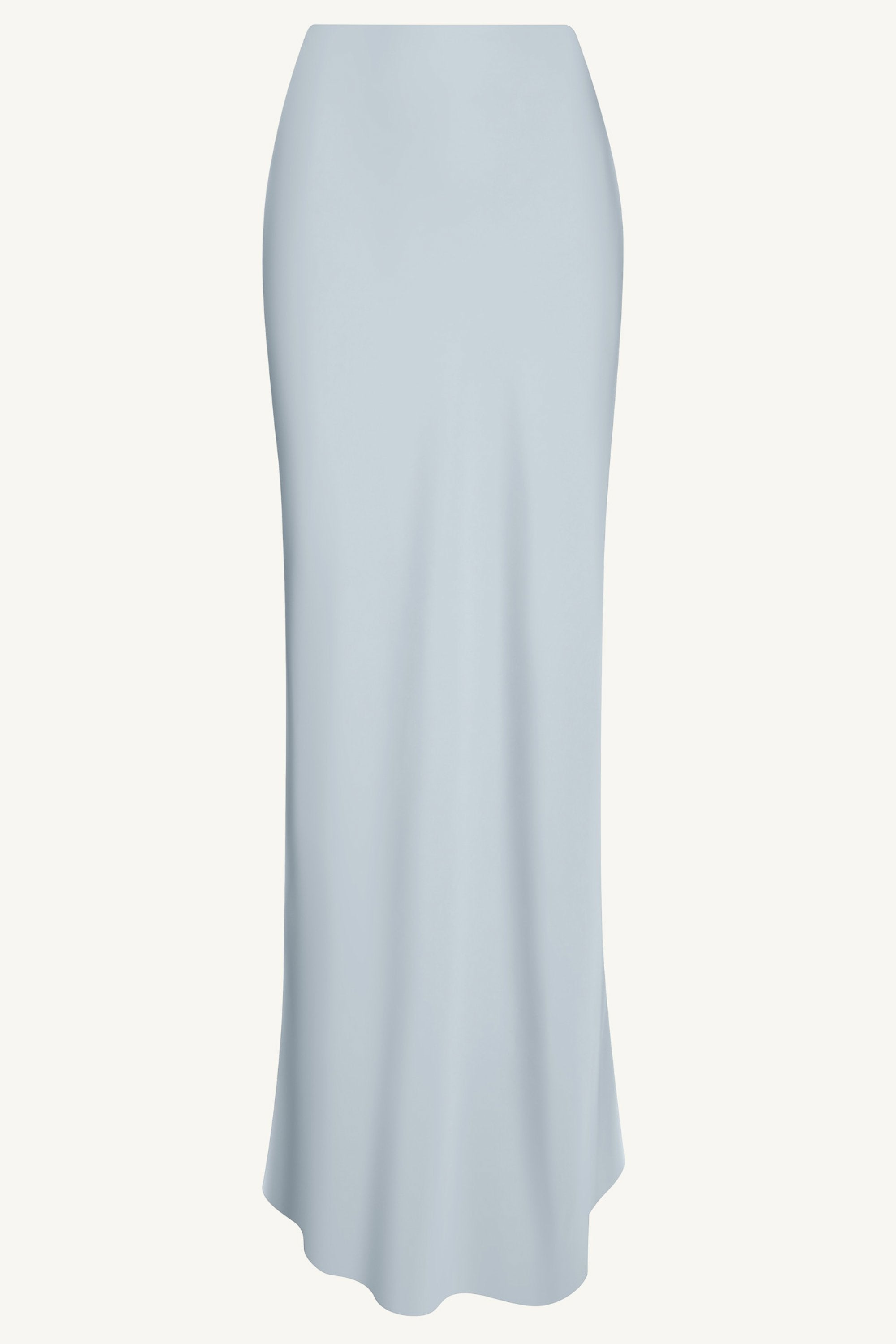 Bella Satin Maxi Skirt - Powder Blue Bottoms Veiled Collection 