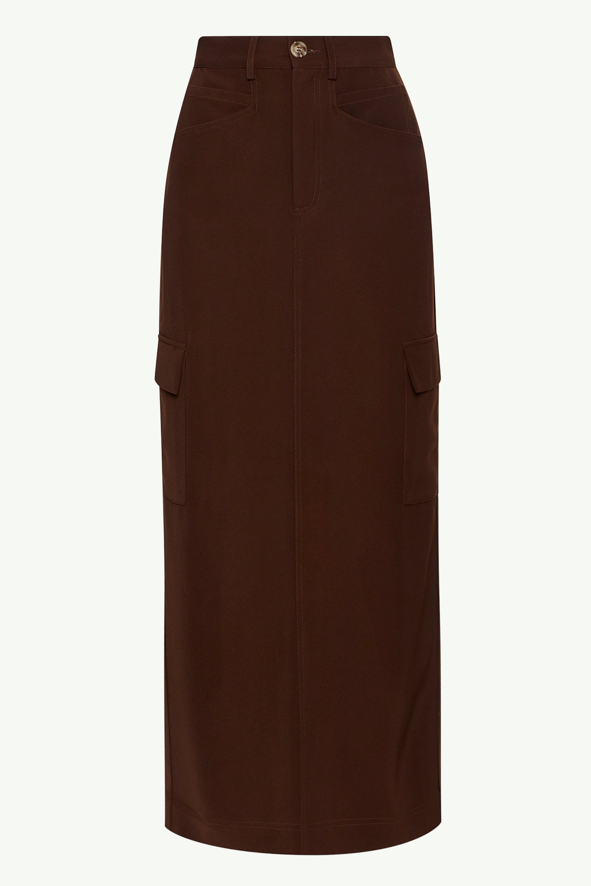 Blake Utility Maxi Skirt - Brown Clothing Veiled 
