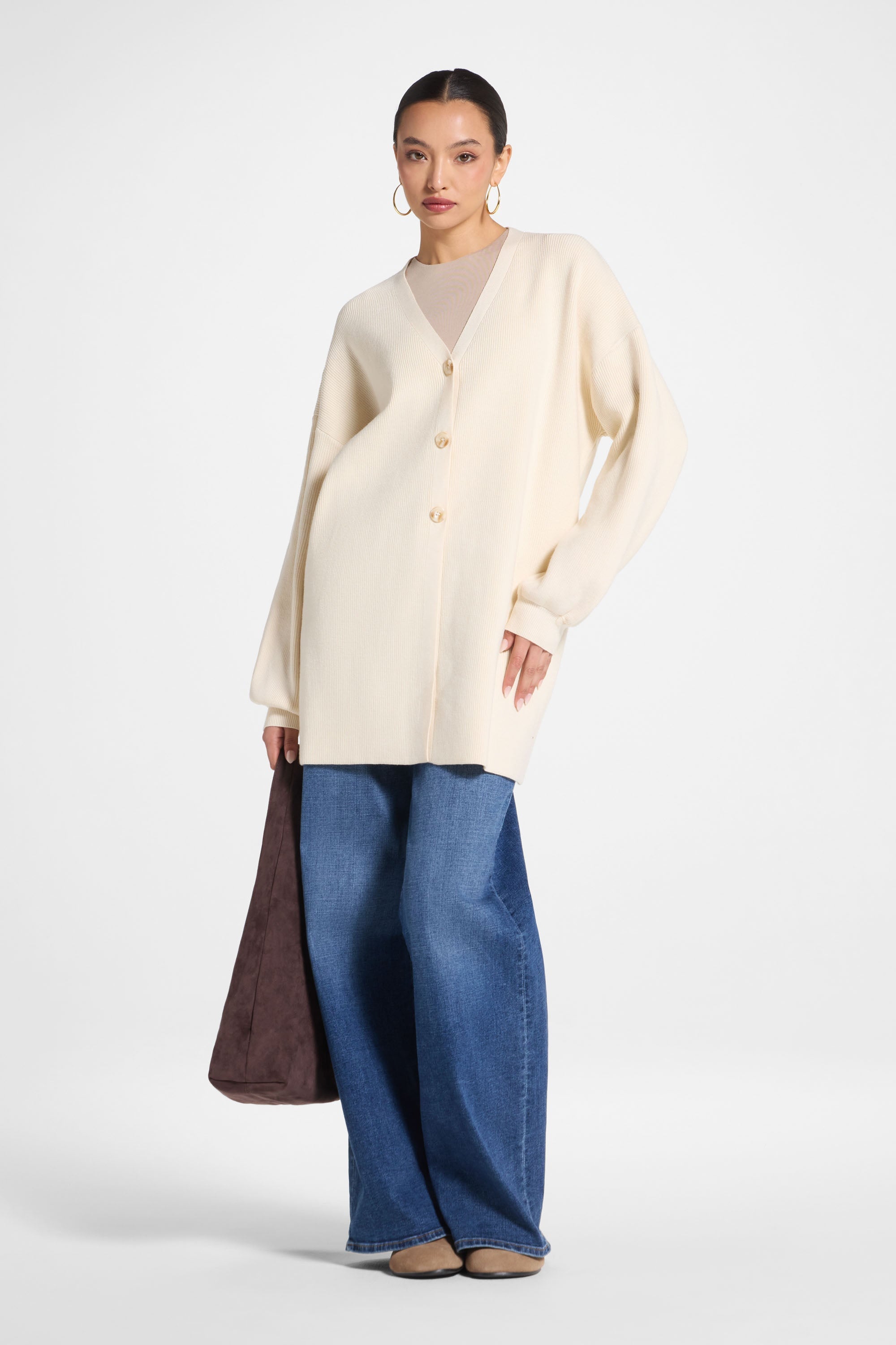 Bow Cardigan - Ivory Abayas Veiled 