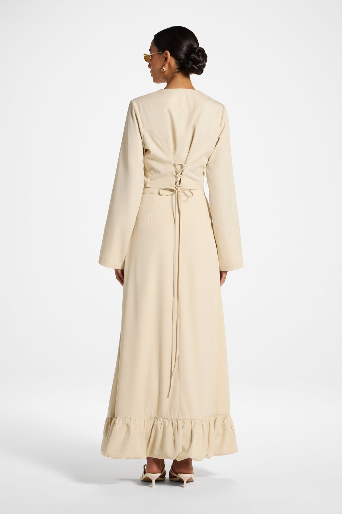 Bubble Hem Skirt - Beige Skirt Veiled 