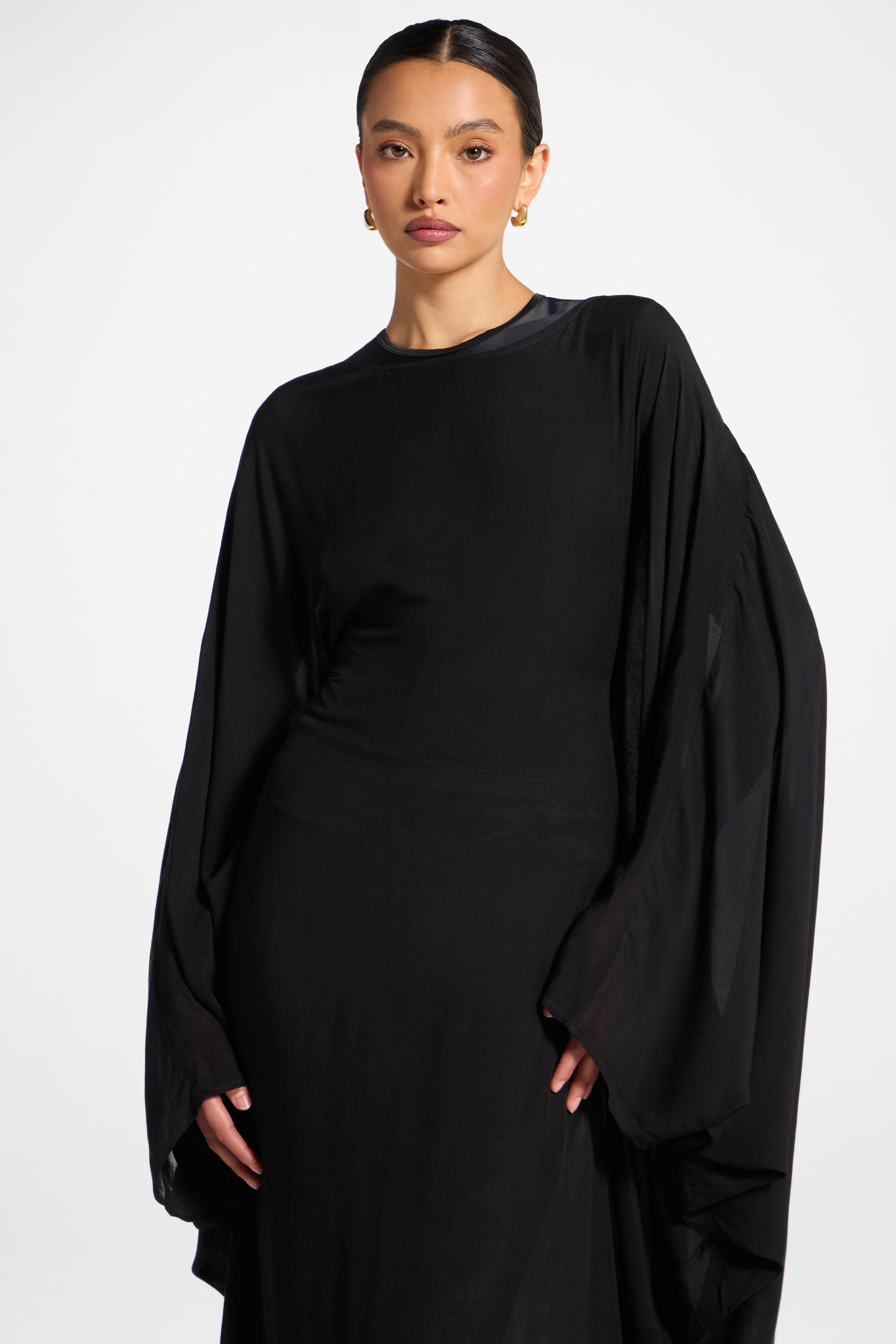 Butterfly Inner Tie Swim Cover Dress - Black Swim Veiled 