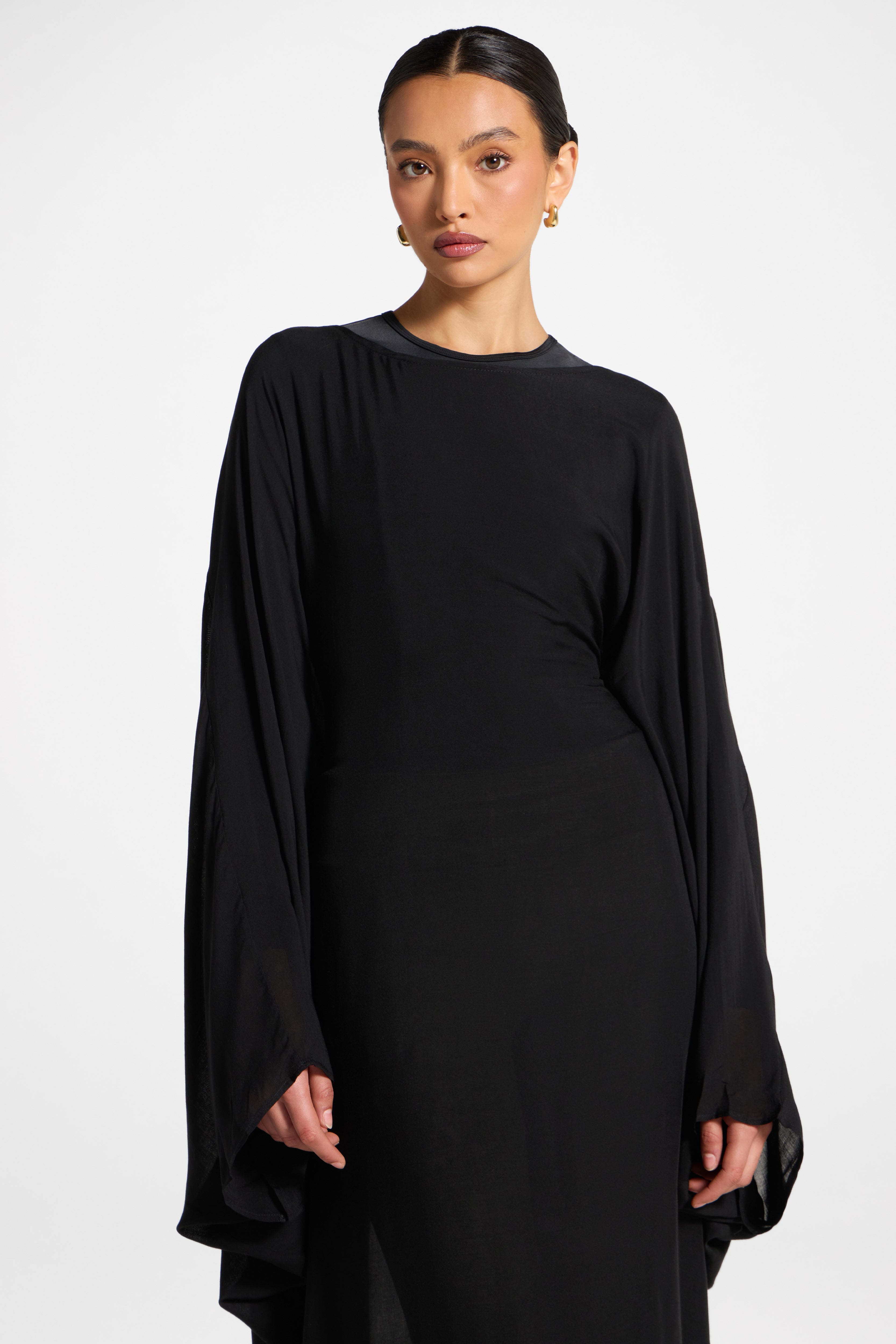 Butterfly Inner Tie Swim Cover Dress - Black Swim Veiled 
