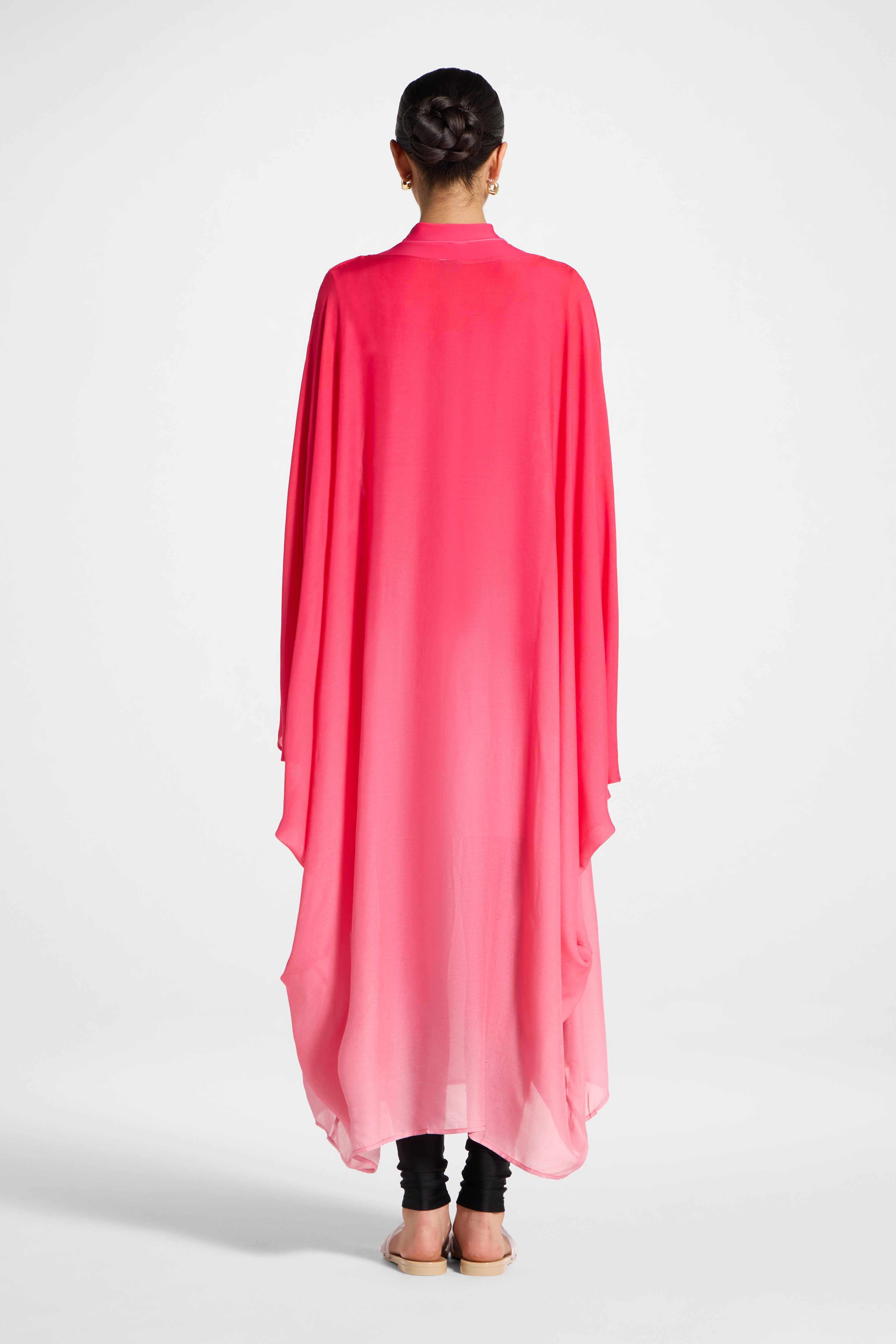Butterfly Inner Tie Swim Cover Dress - Coral Ombre Swim Veiled 