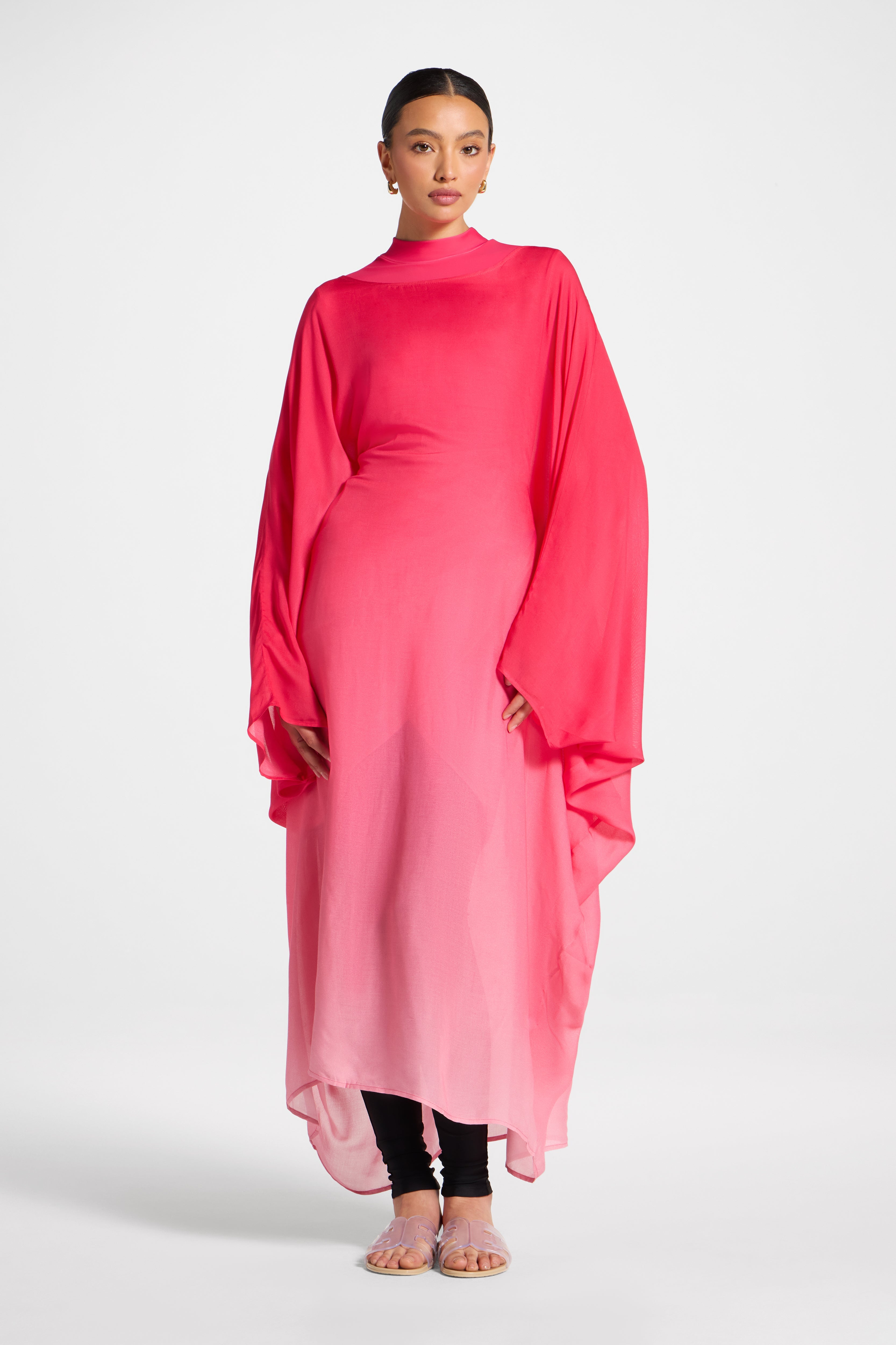 Butterfly Inner Tie Swim Cover Dress - Coral Ombre Swim Veiled 