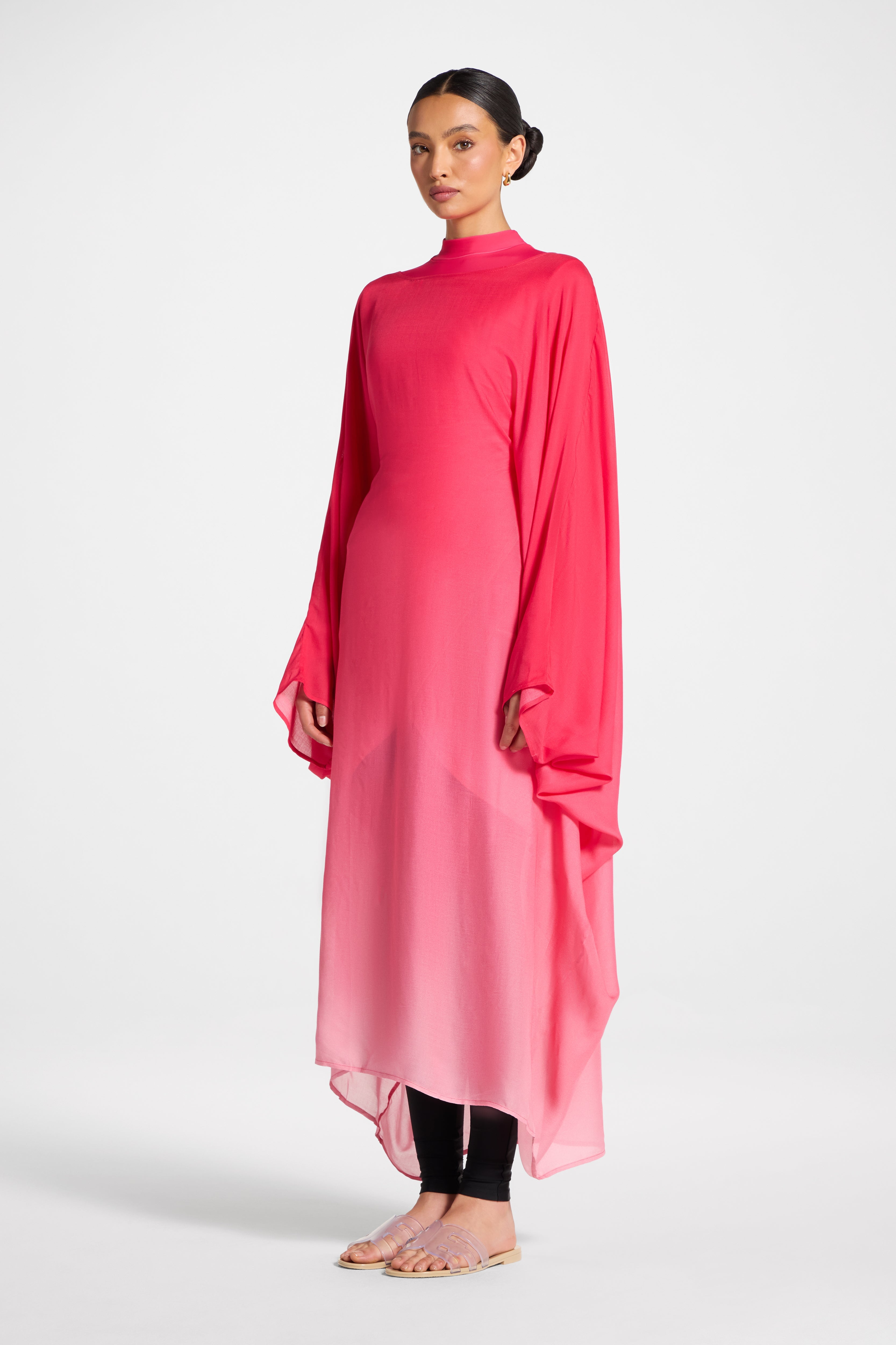 Butterfly Inner Tie Swim Cover Dress - Coral Ombre Swim Veiled 