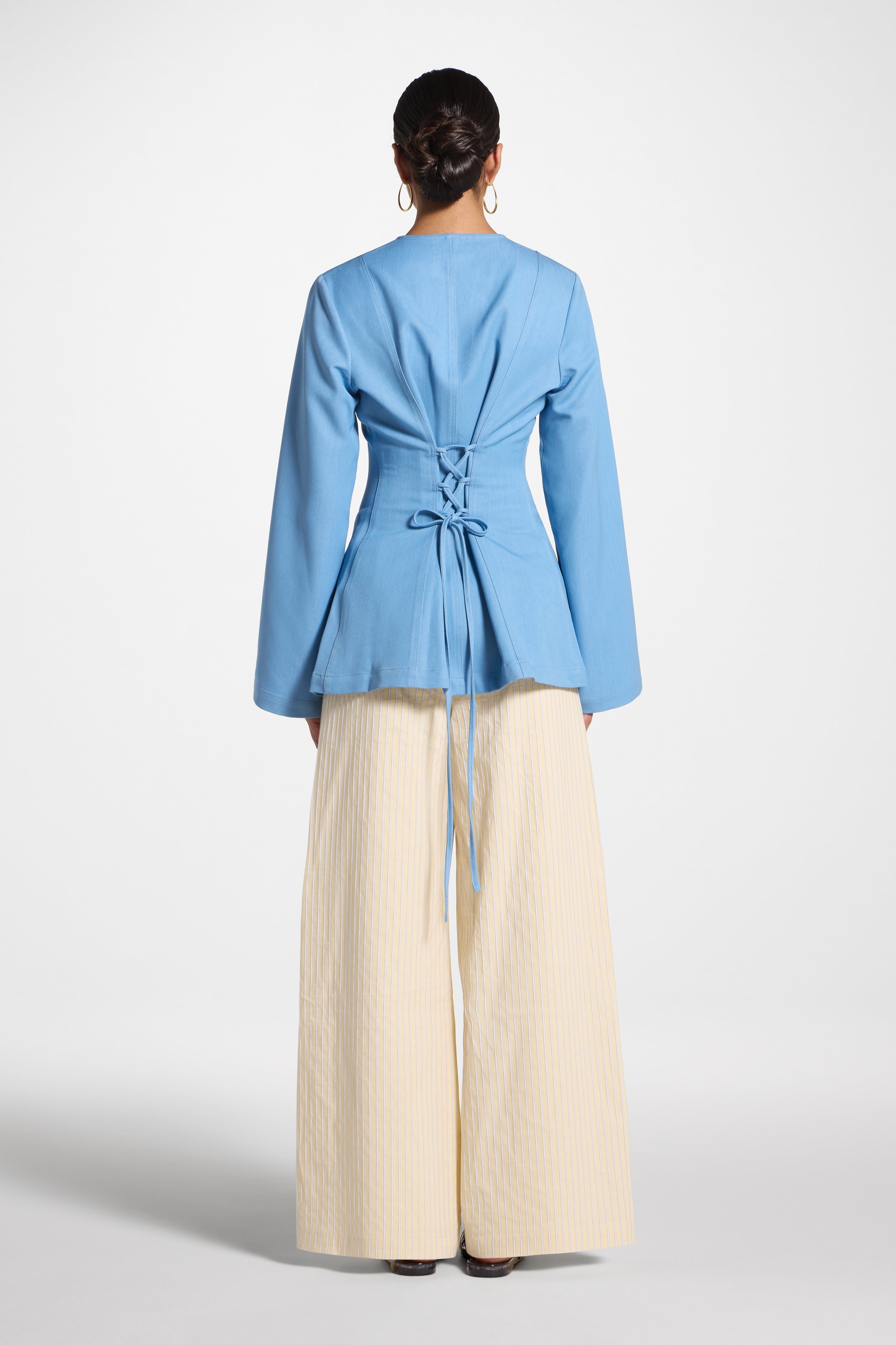 Button Up Cinch Top - Denim Abayas Veiled 
