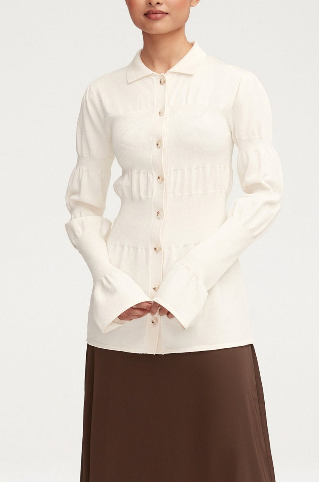 Cannes Knit Cinched Sleeve Top Clothing epschoolboard 