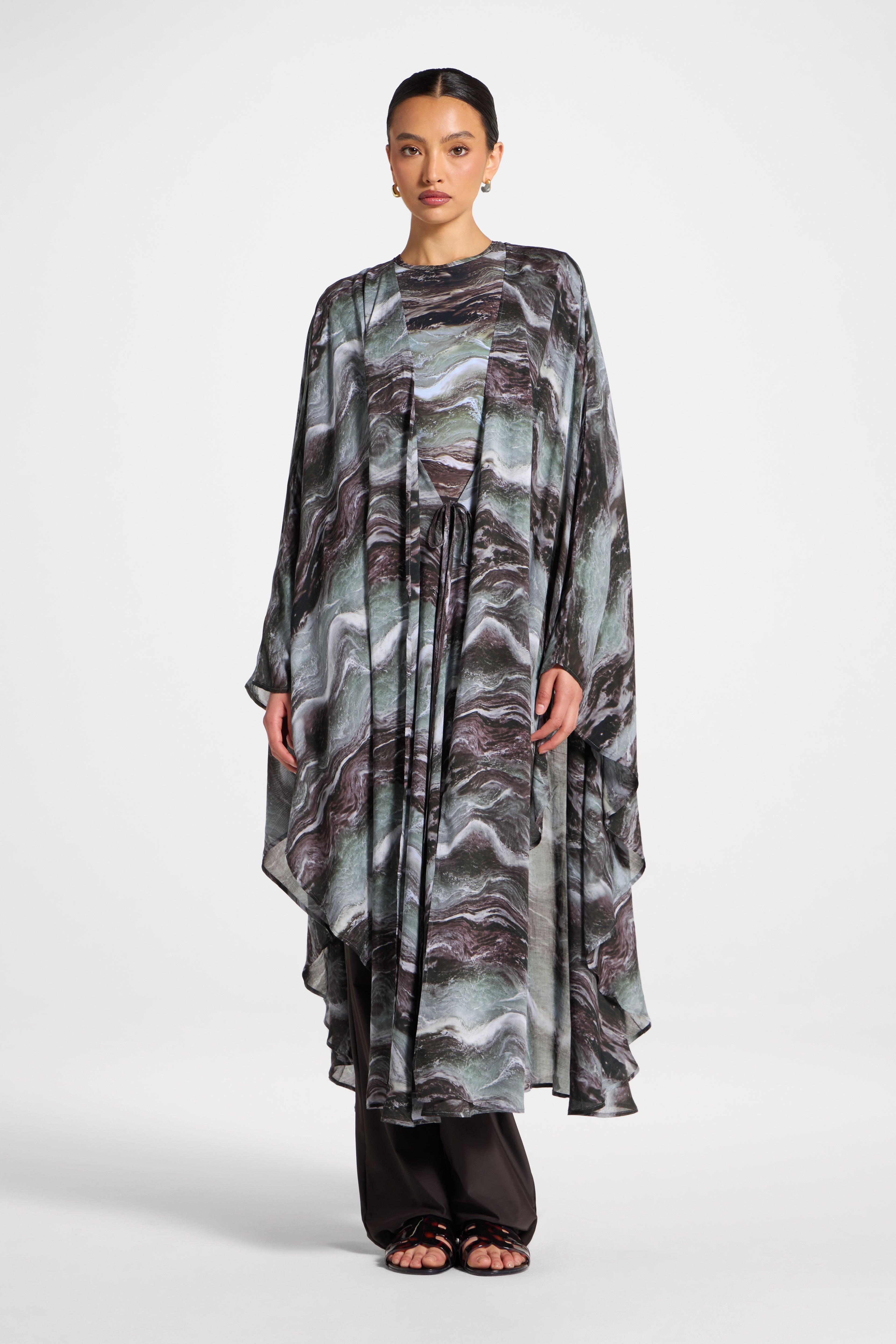 Cardigan Cover Up - Earth Marble Swim Veiled 