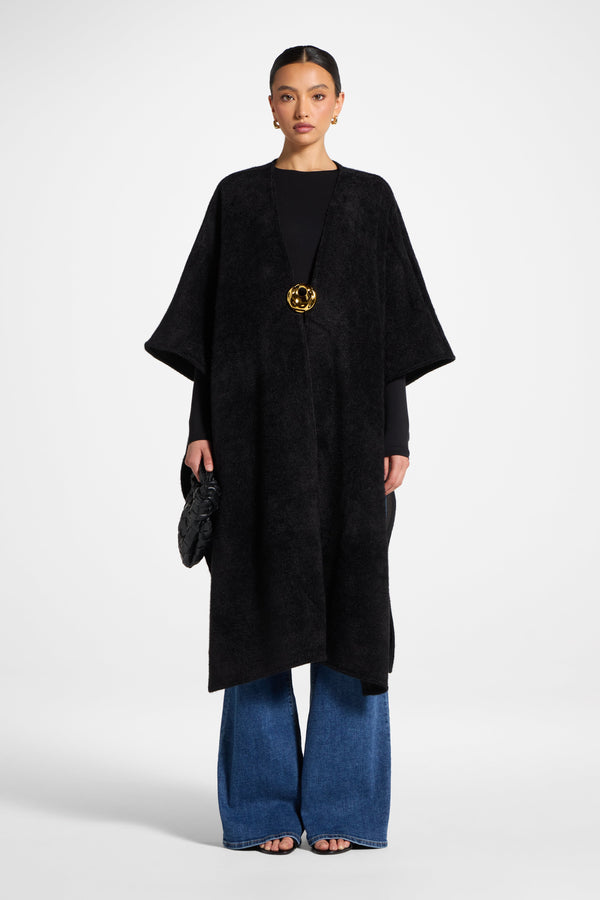 Chenille Cape - Black Abayas Veiled 