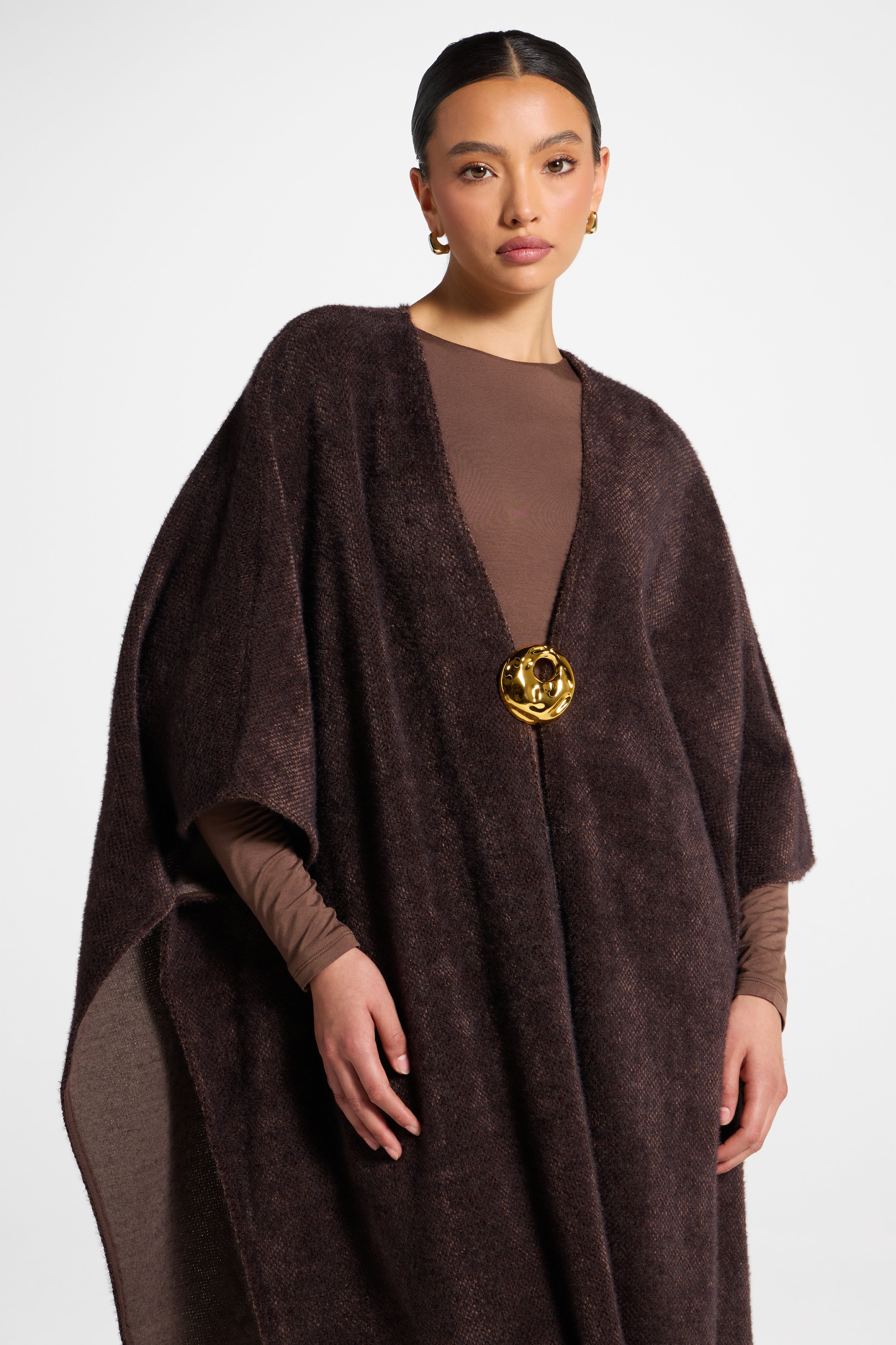 Chenille Cape - Espresso Abayas Veiled 