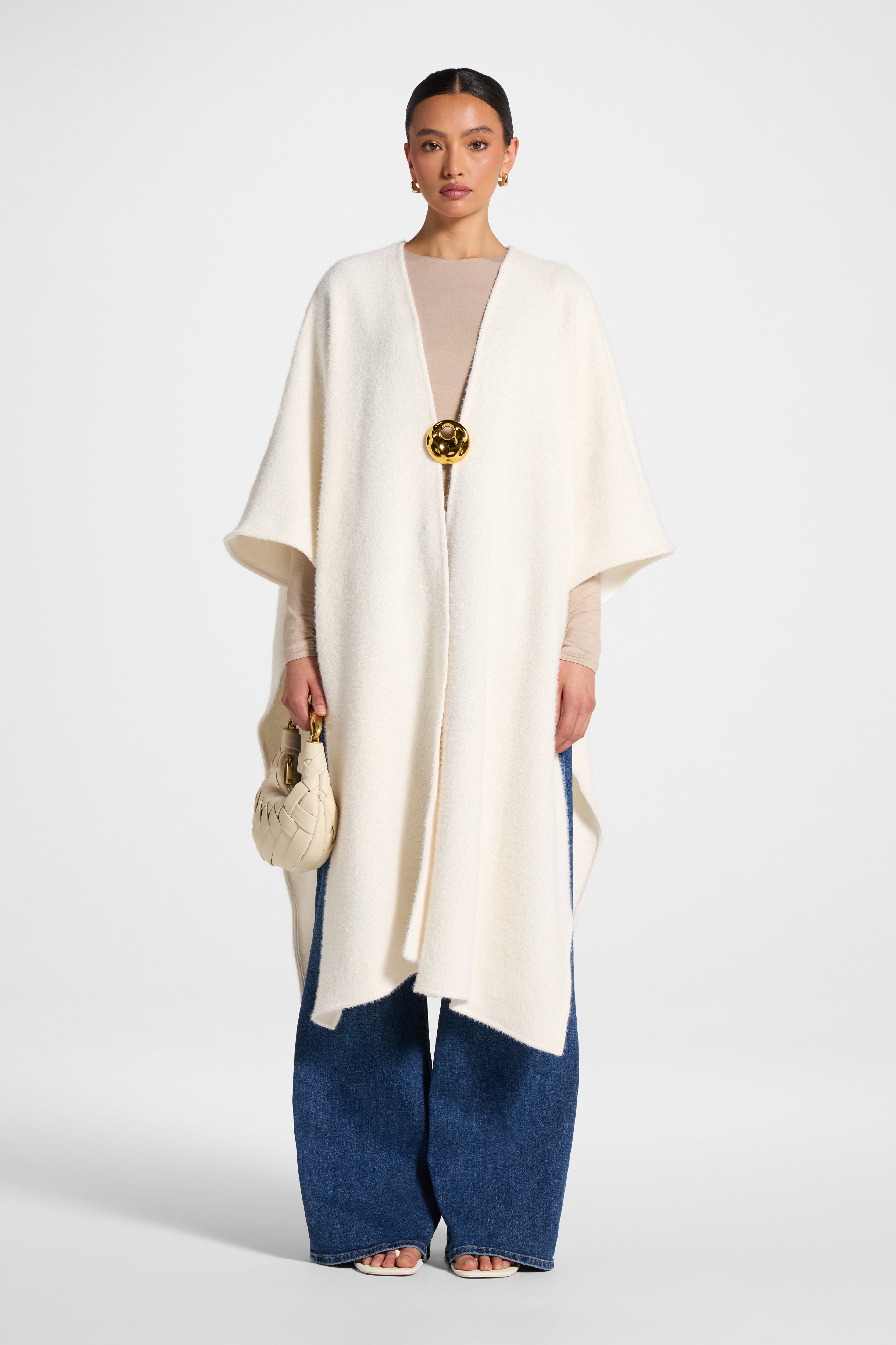 Chenille Cape - Ivory Abayas Veiled 