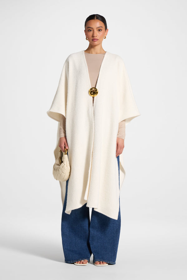 Chenille Cape - Ivory Abayas Veiled 