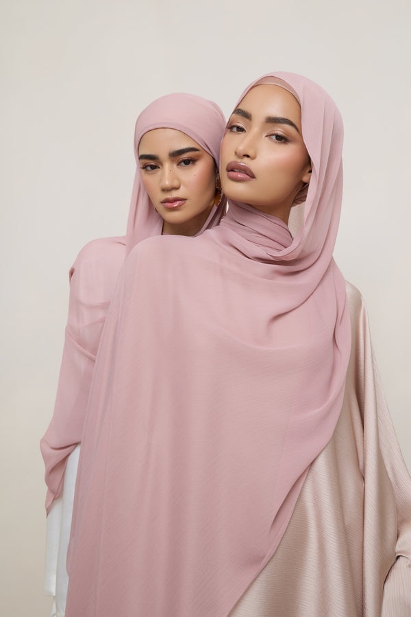 Chiffon Crinkle Hijab - Milky Pink Hijabs Veiled 