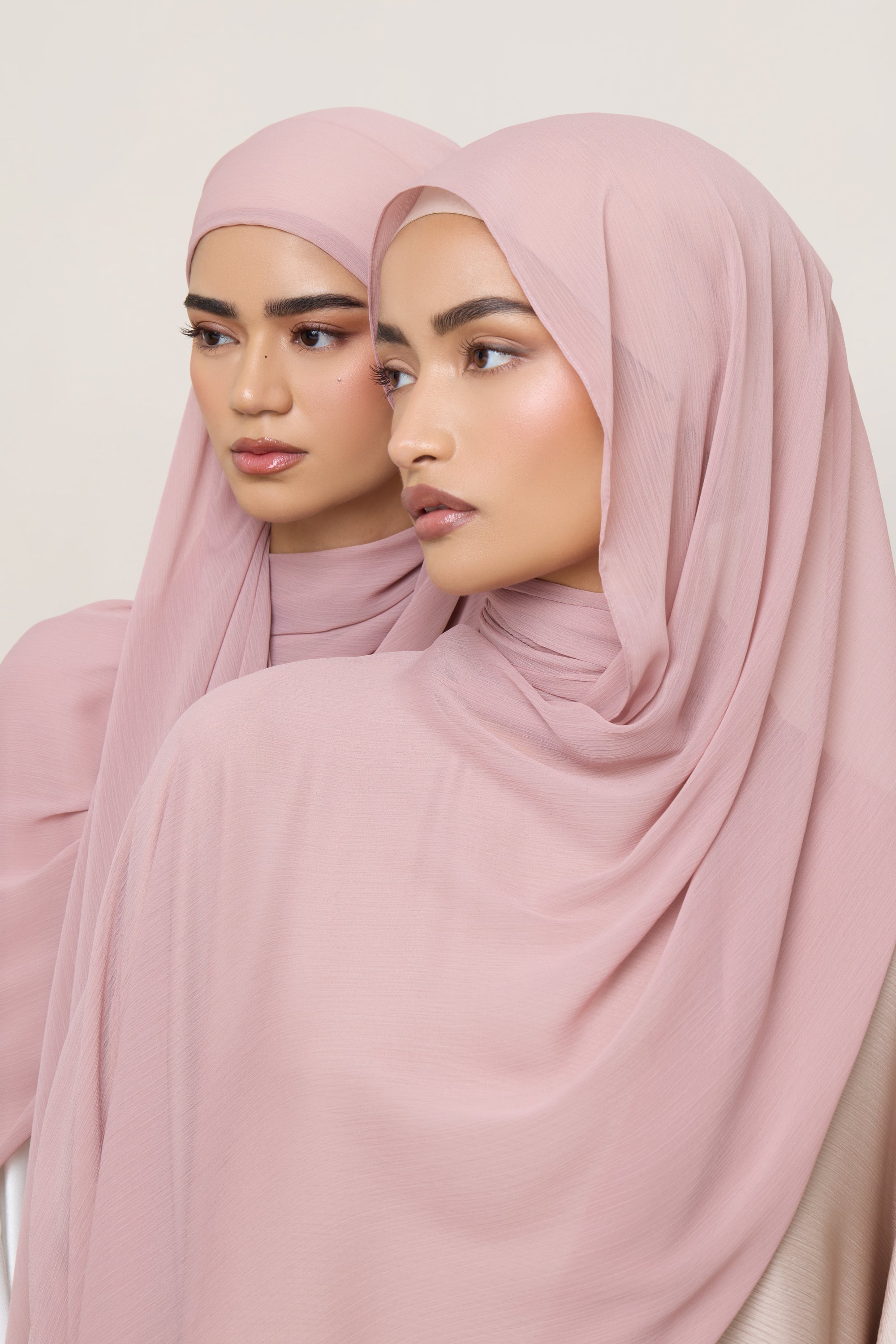 Chiffon Crinkle Hijab - Milky Pink Hijabs Veiled 