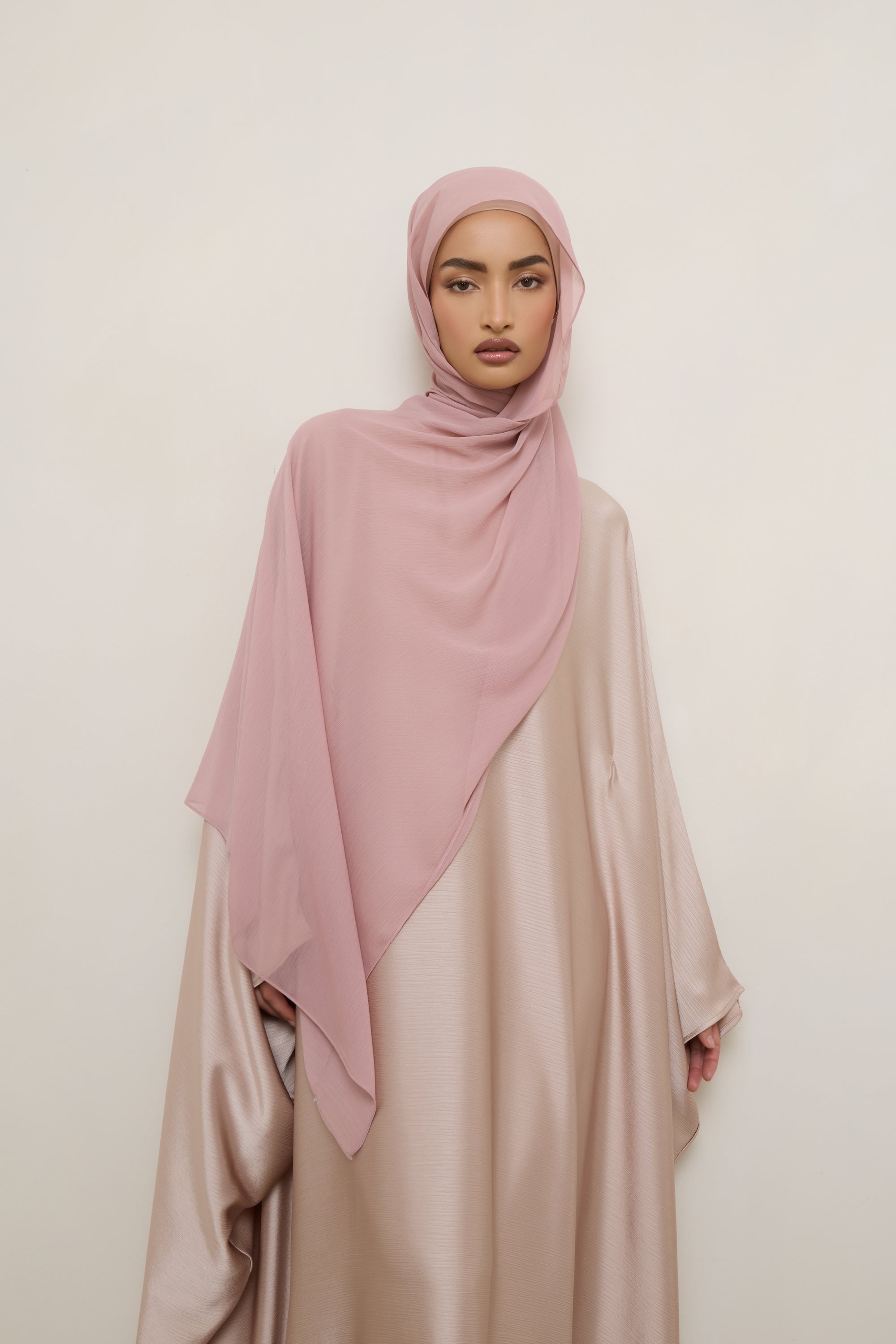 Chiffon Crinkle Hijab - Milky Pink Hijabs Veiled 
