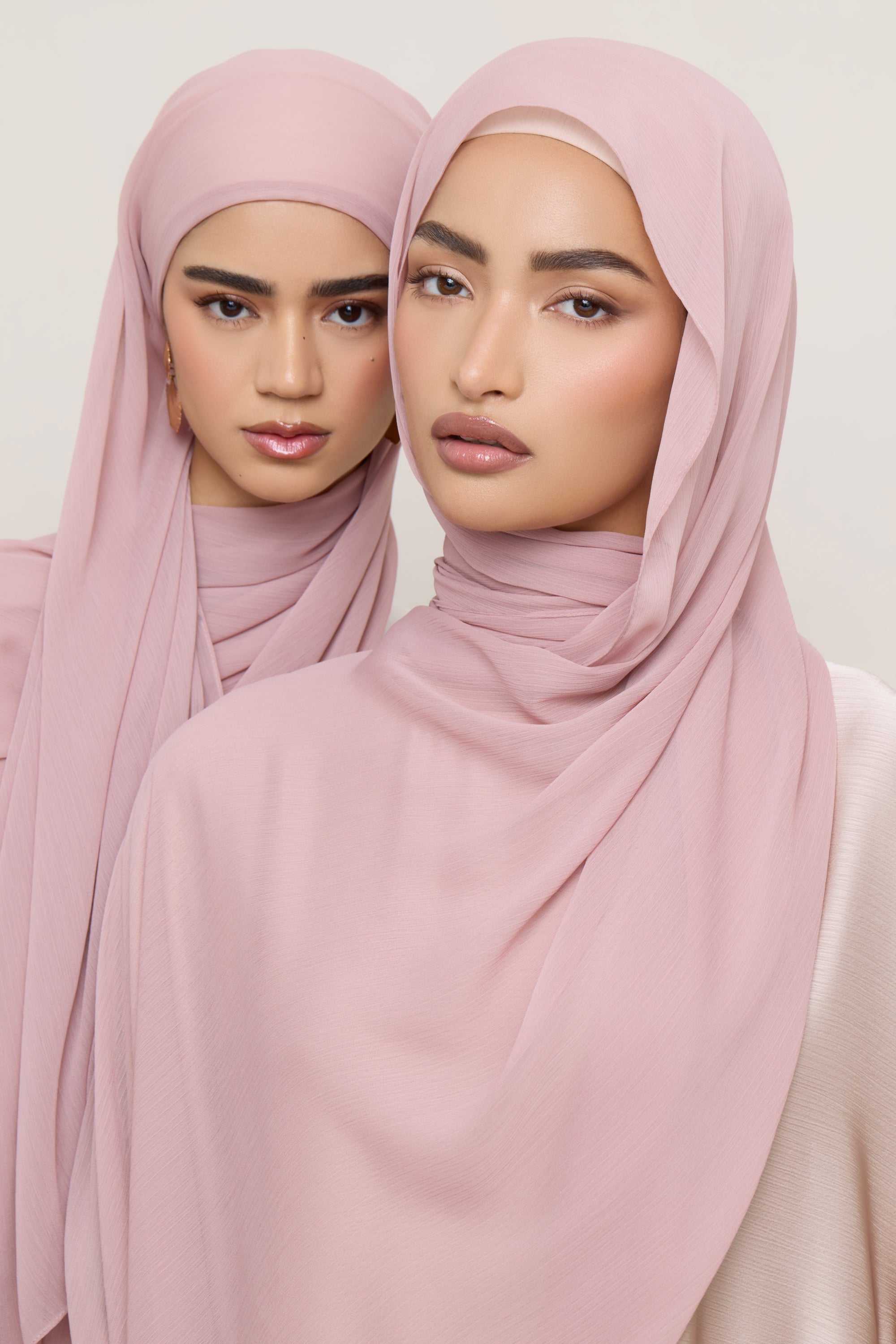 Chiffon Crinkle Hijab - Milky Pink Hijabs Veiled 