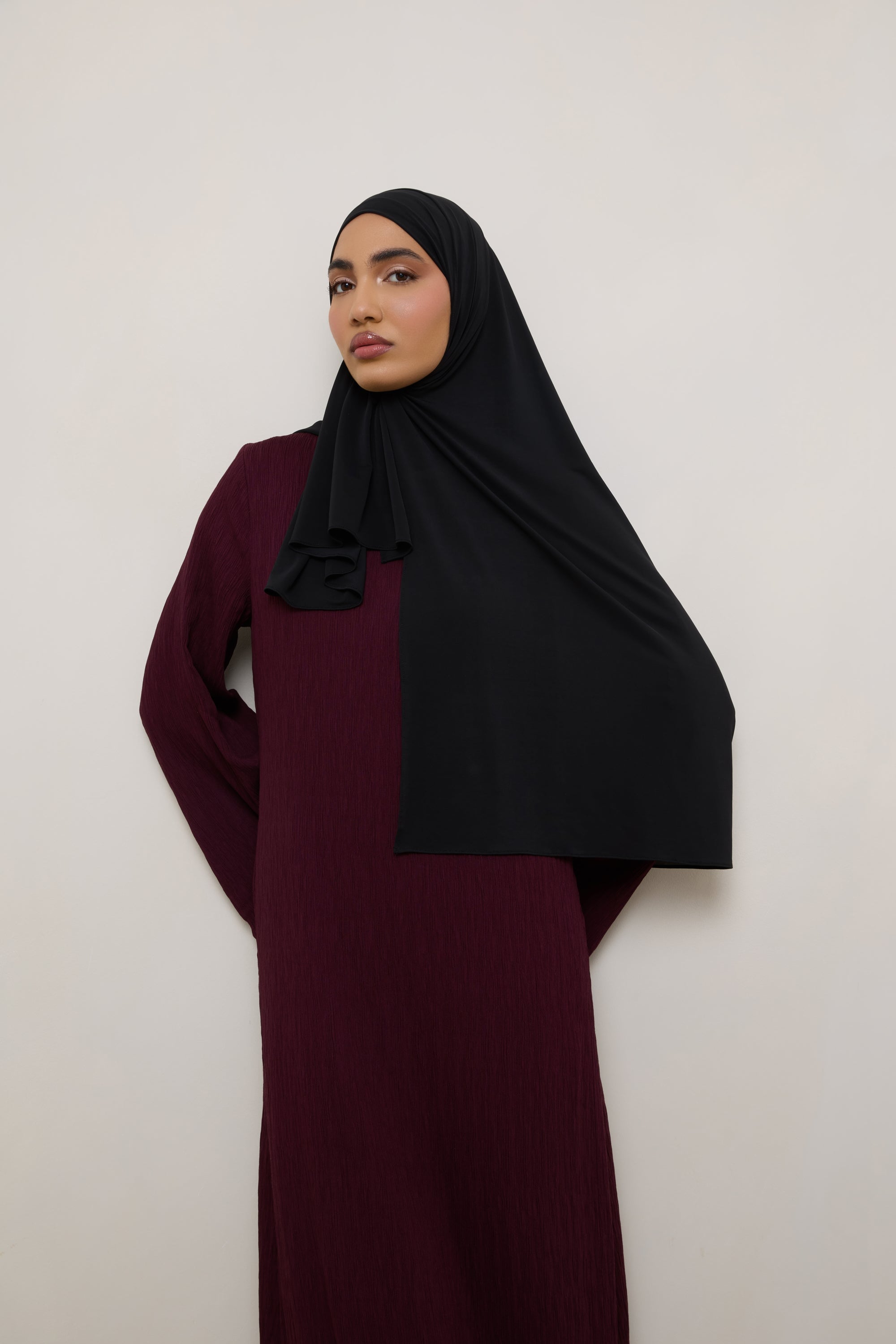 Chiffon Jersey Hijab - Black Hijabs Veiled 