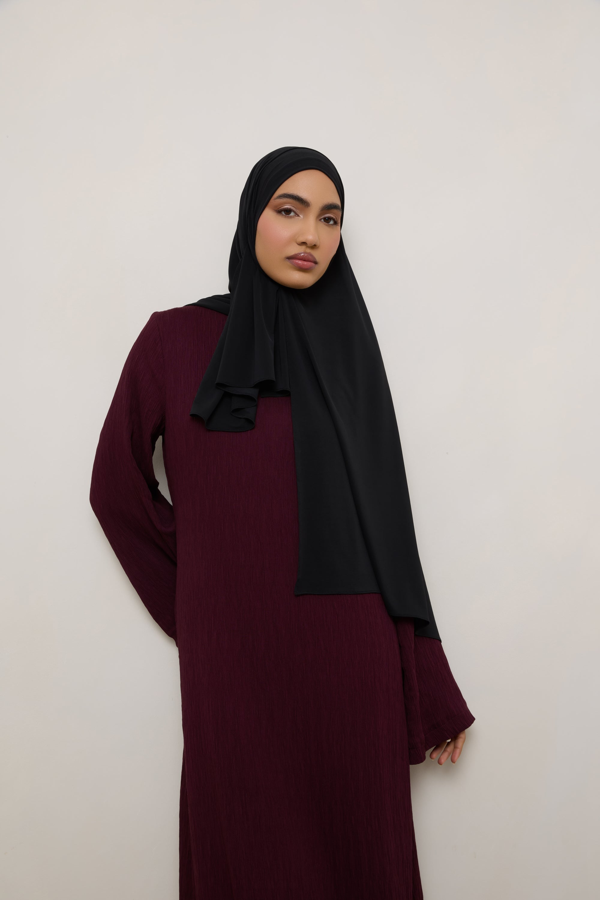 Chiffon Jersey Hijab - Black Hijabs Veiled 