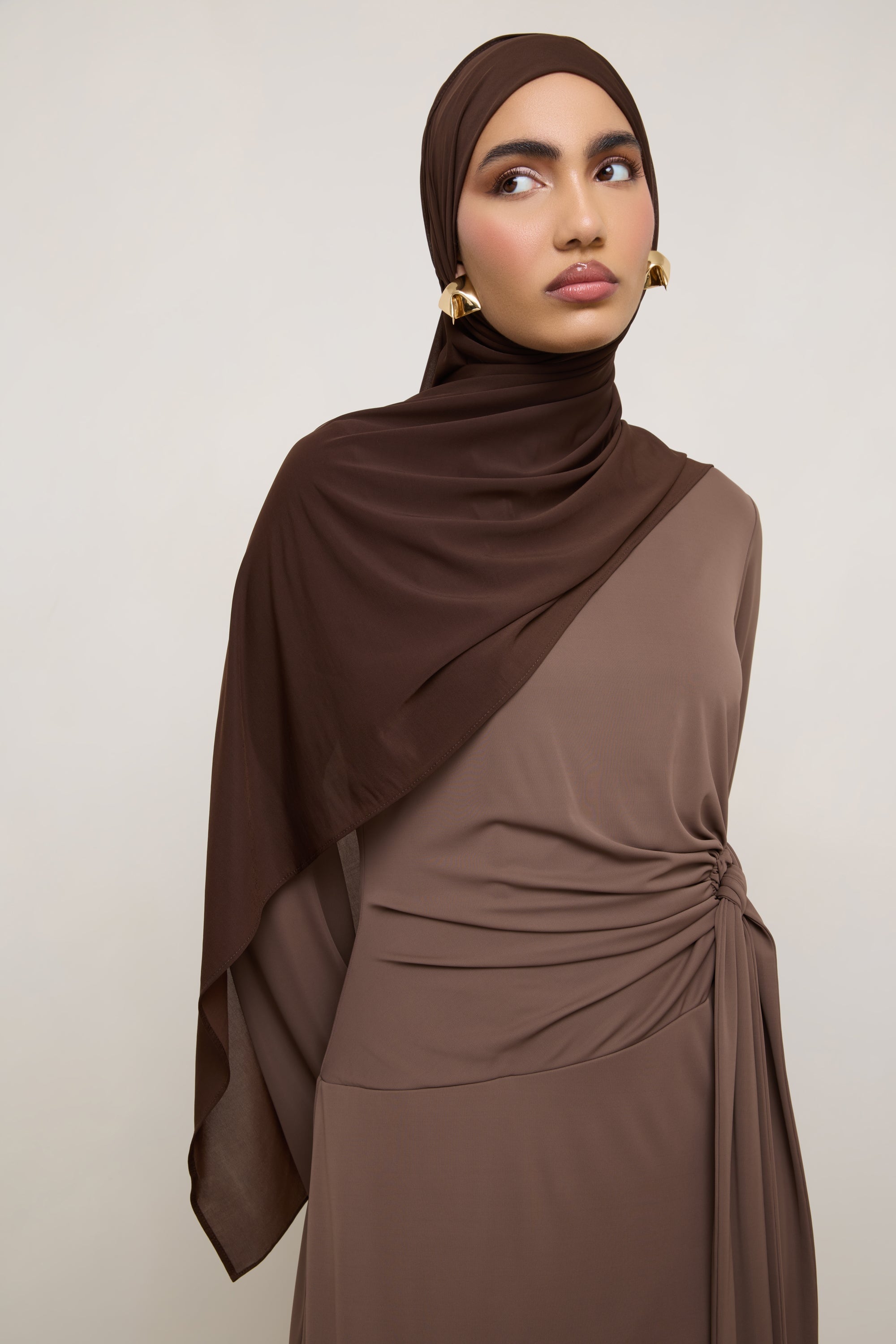 Chiffon Jersey Hijab - Espresso Hijabs Veiled 