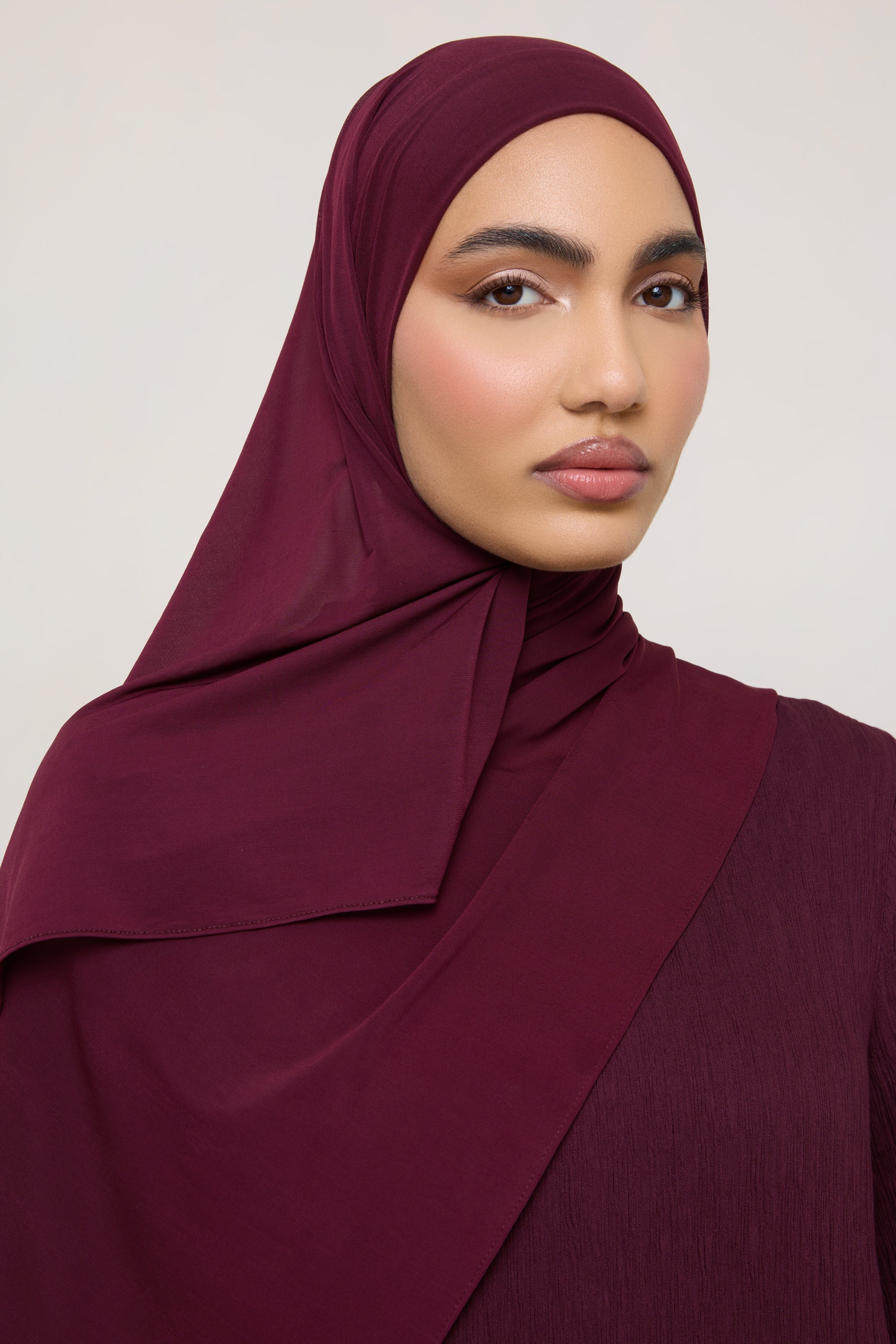 Chiffon Jersey Hijab - Fig Hijabs Veiled 