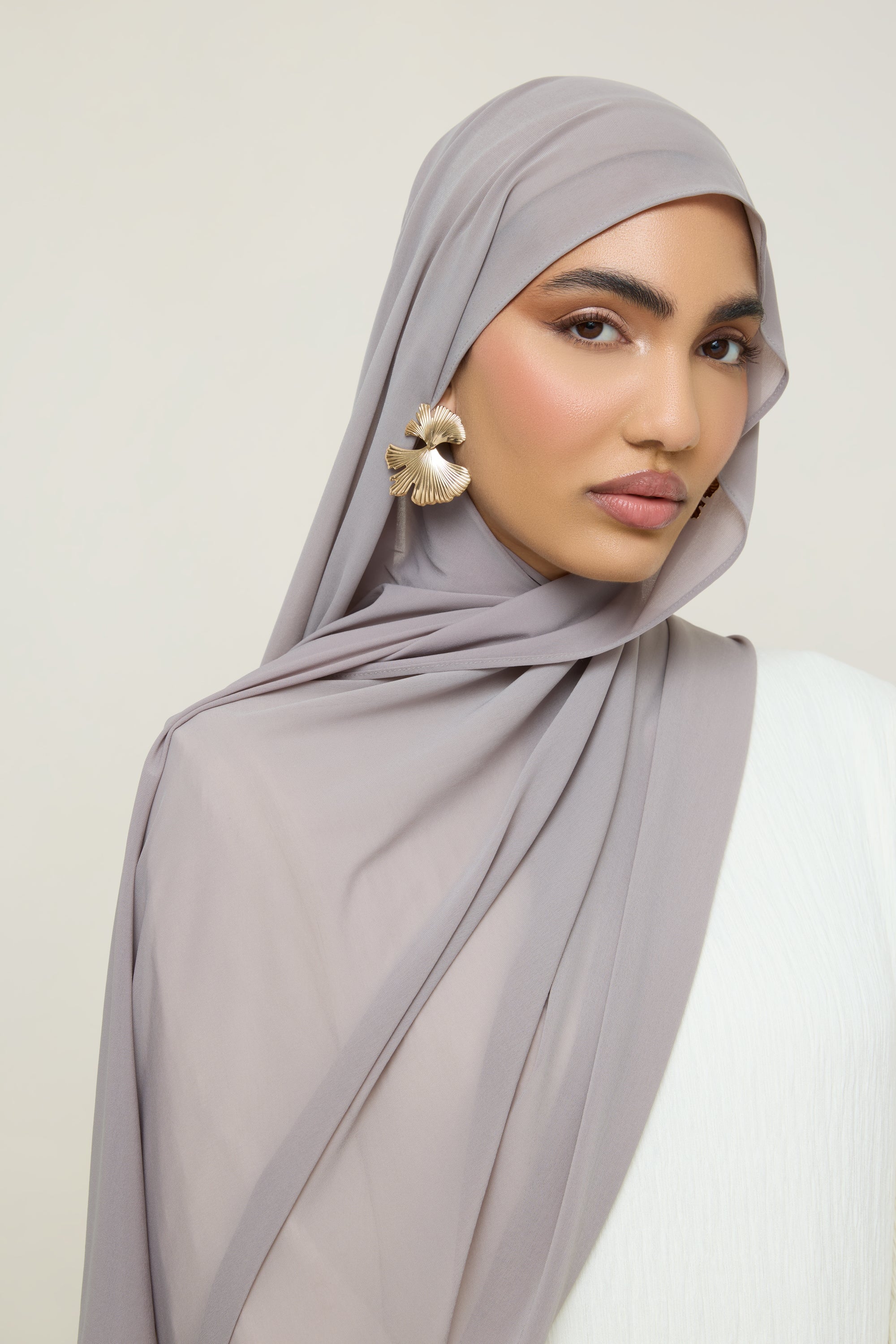 Chiffon Jersey Hijab - Taupe Hijabs Veiled 