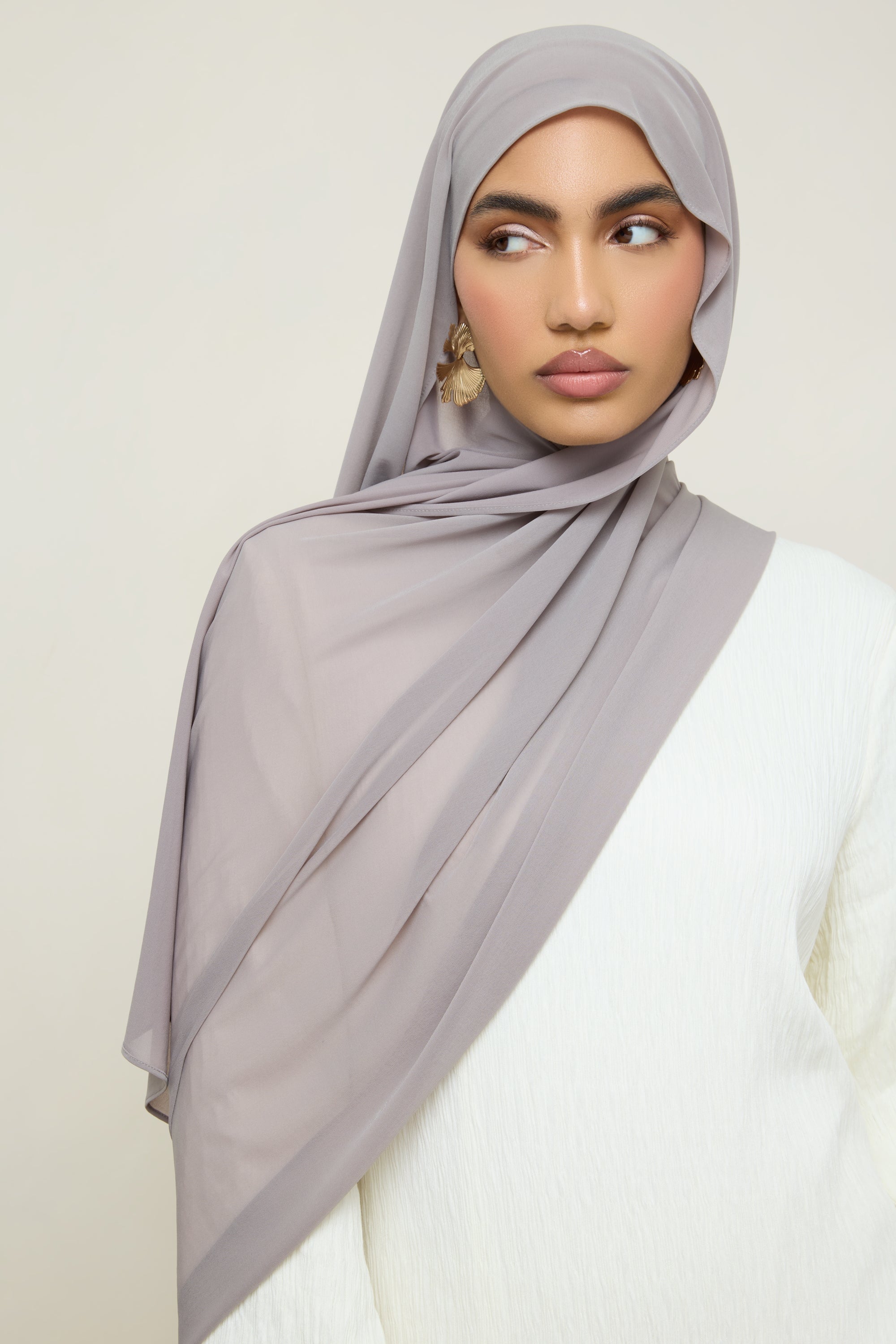 Chiffon Jersey Hijab - Taupe Hijabs Veiled 