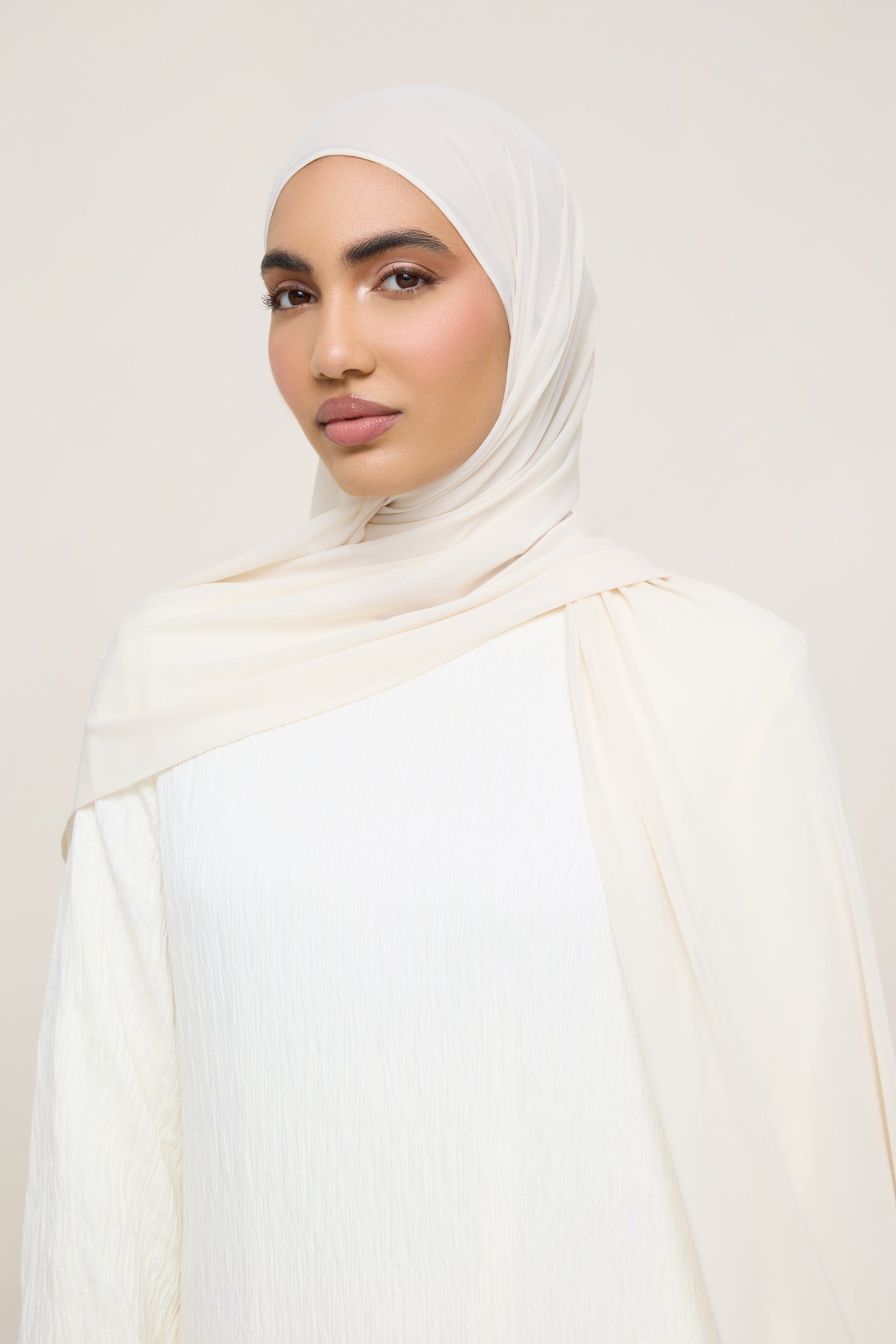Chiffon Jersey Hijab - Vanilla Hijabs Veiled 