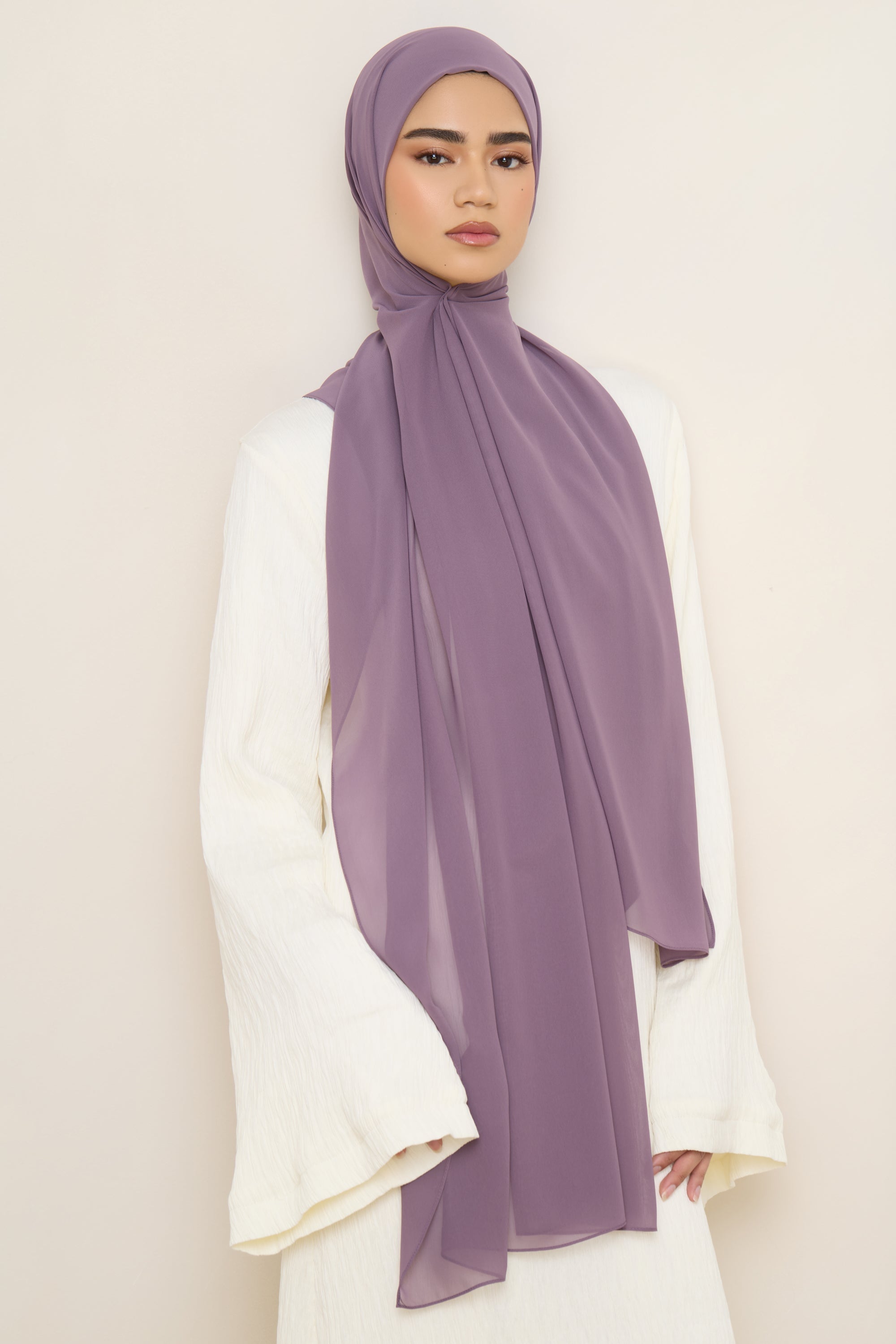 Chiffon LITE Hijab - Black Plum Hijabs Veiled 