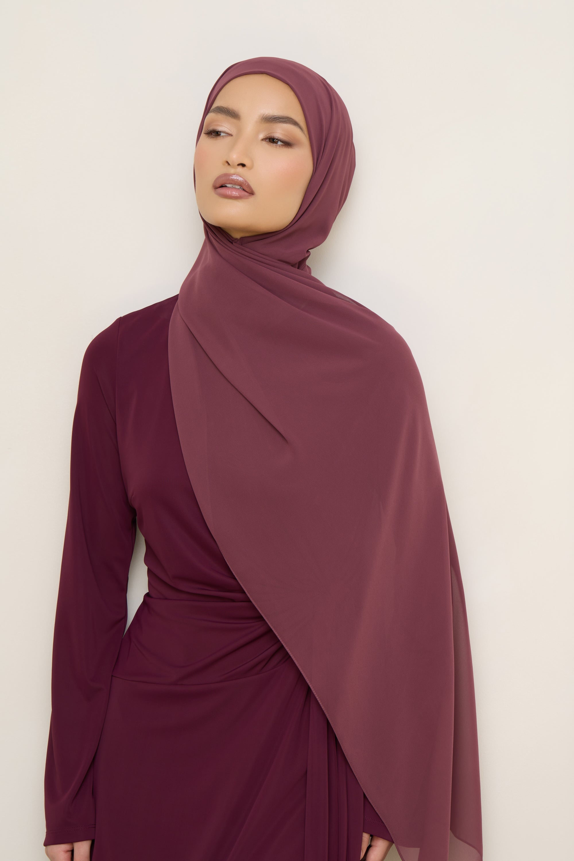 Chiffon LITE Hijab - Plum Hijabs Veiled 