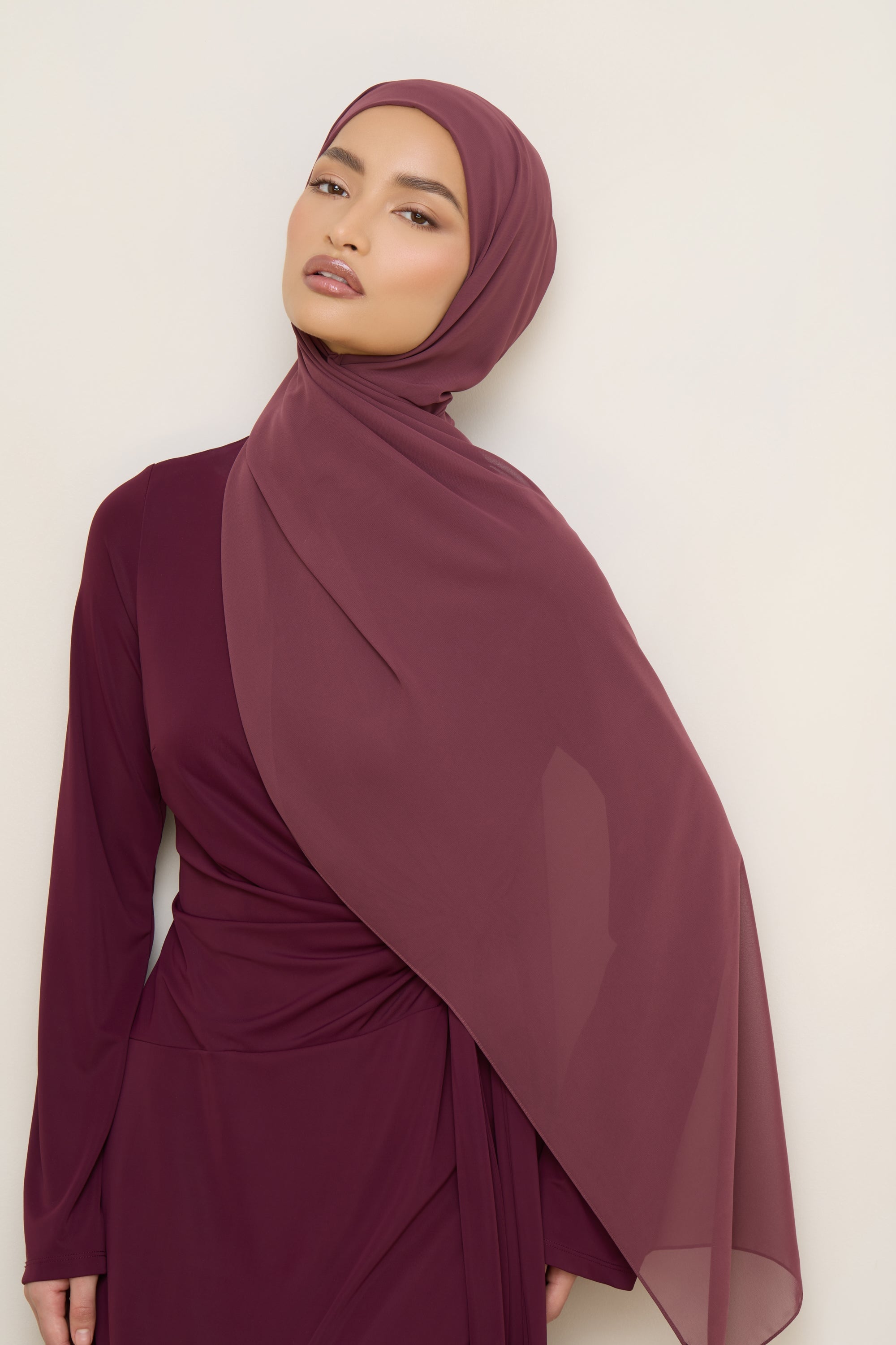 Chiffon LITE Hijab - Plum Hijabs Veiled 