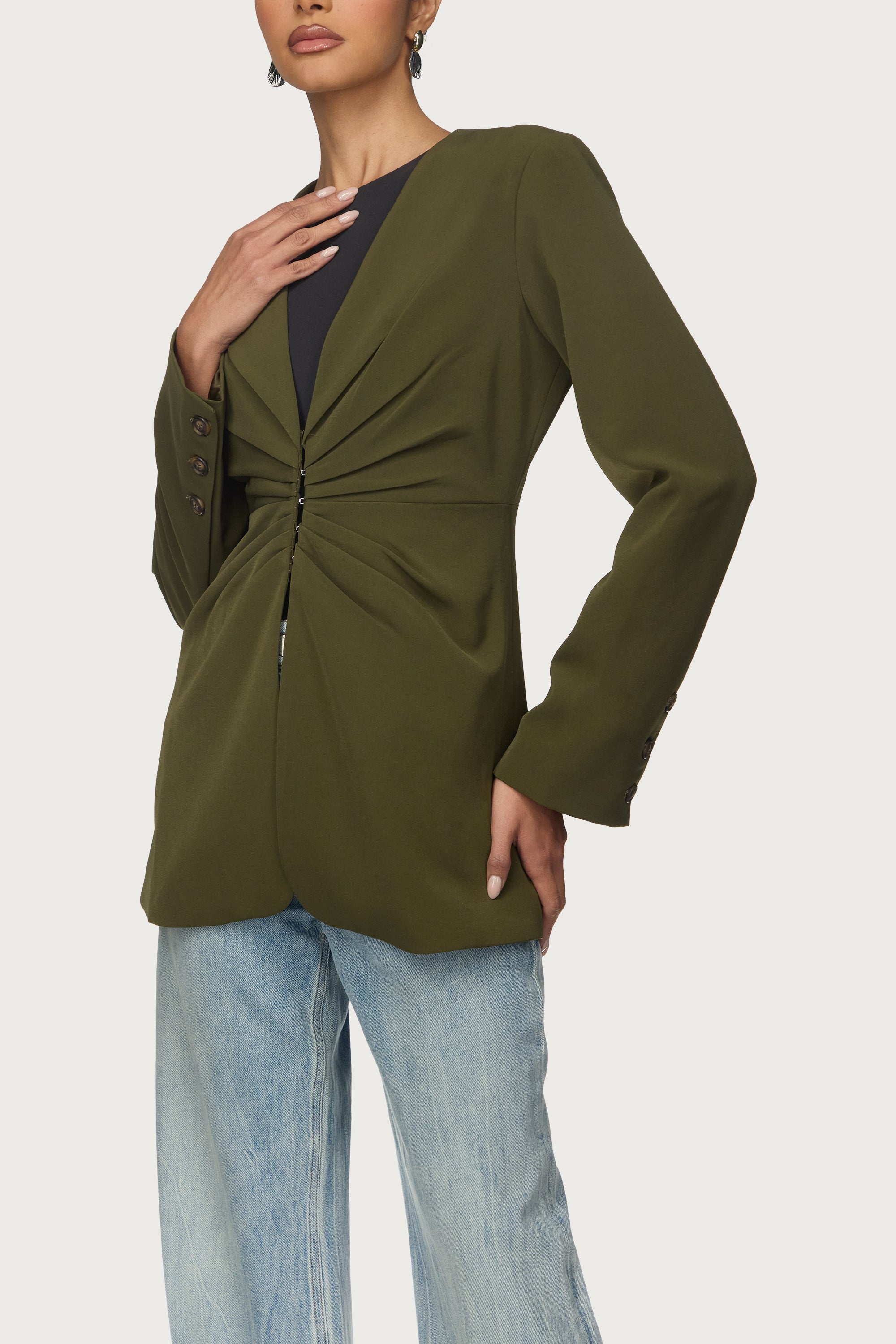 Cinch Blazer - Olive Abayas Veiled 